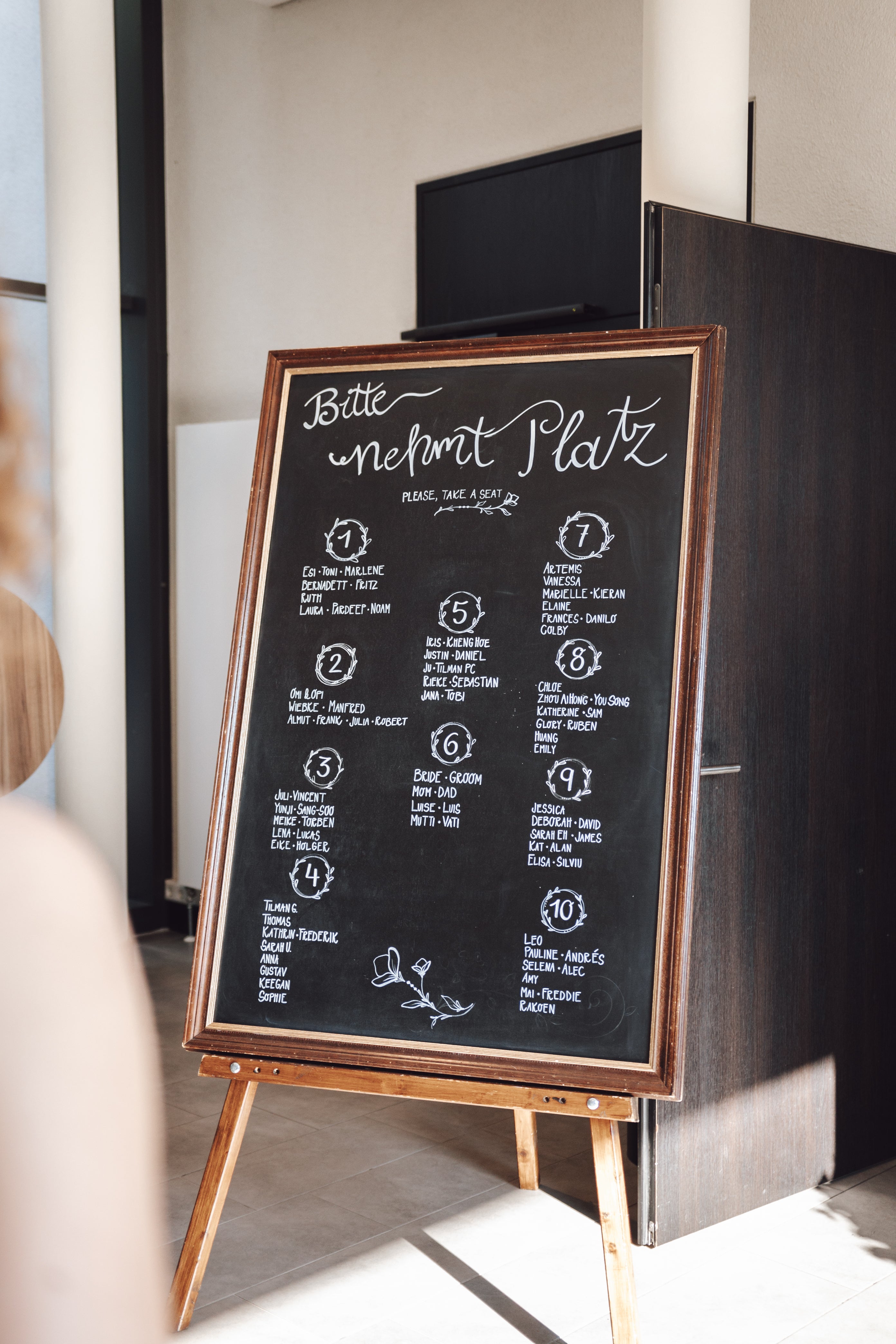 Kreidetafel mit Holzrahmung inkl. Schwerlaststaffelei