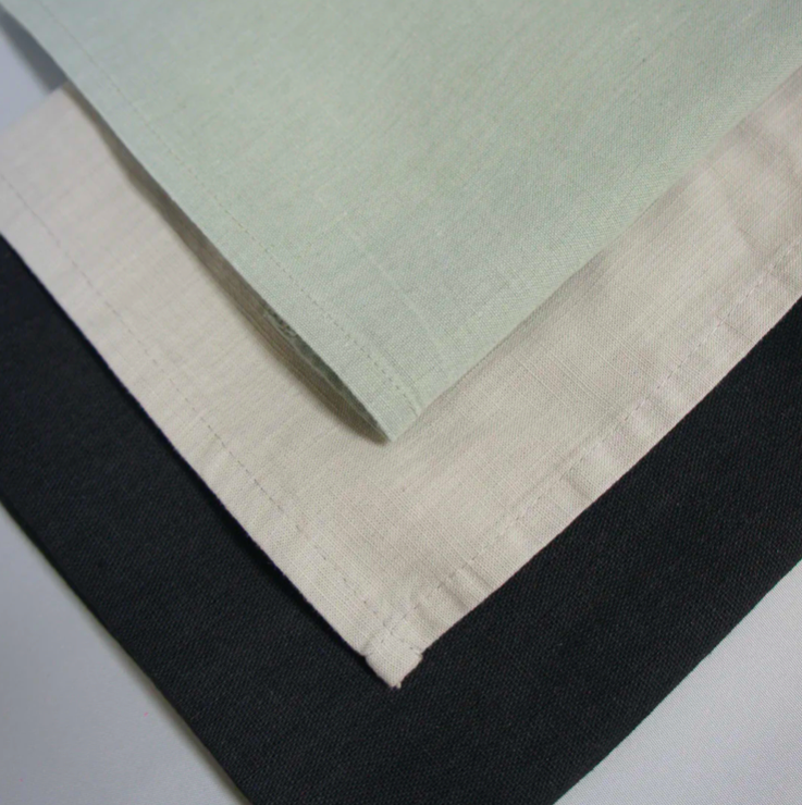 Serviette aus Baumwolle, erhältlich in 8 Farben: Salbei/Grau/Rosa/Schwarz/Petrol/Terracotta/Pfirsich/Champagner