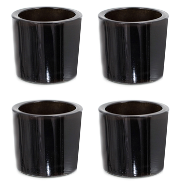 Teelichtgefäß aus Glas, Farbe Schwarz