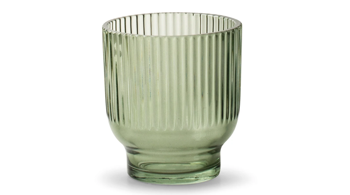 Glaswindlicht oder Vase, Farbe Grün transparent