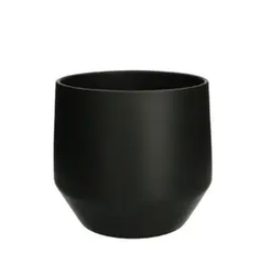 Keramikgefäß für florale Gestecke, Farbe Schwarz matt