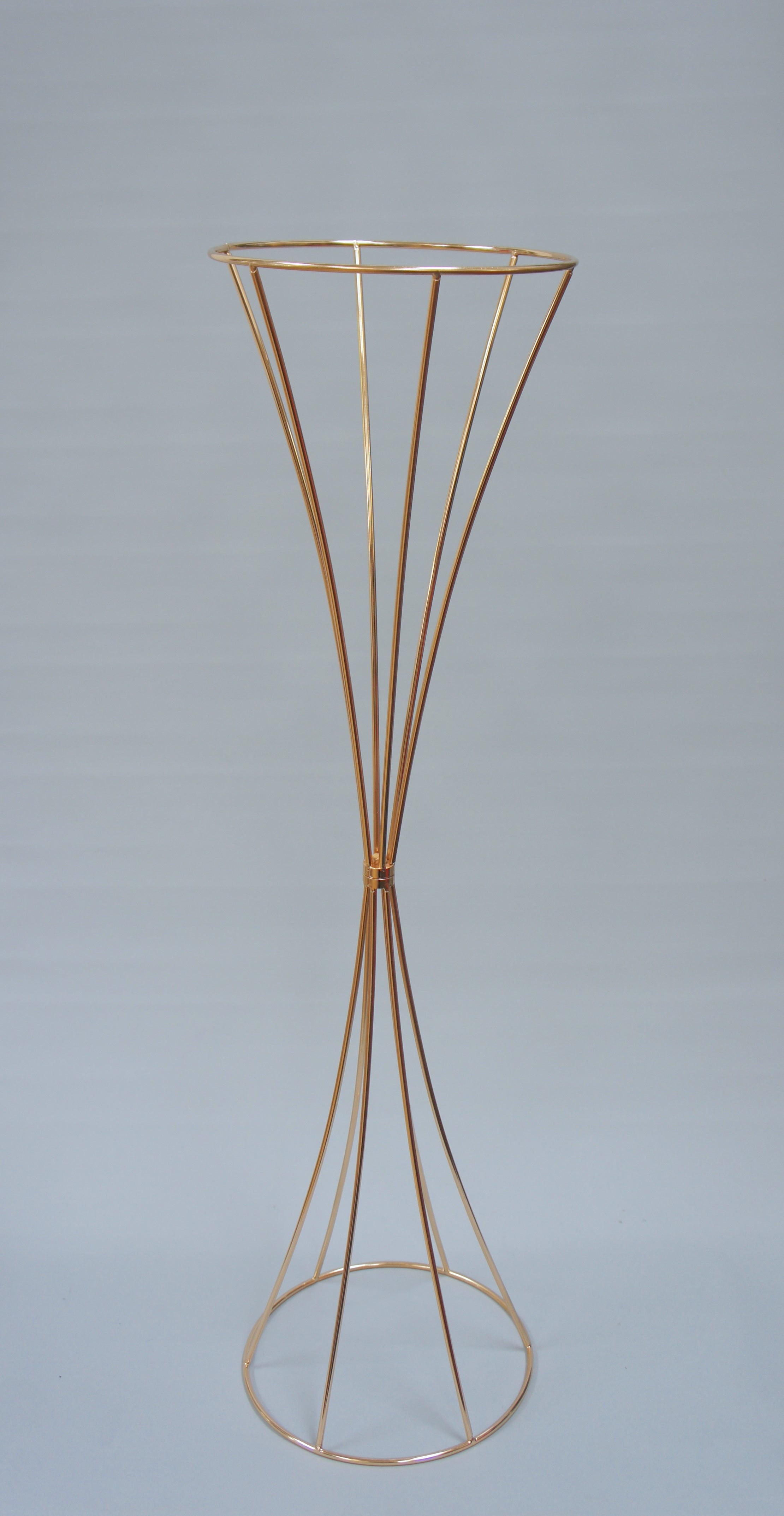 Blumenständer, Trompetenständer inkl. Schale, Tischdeko, Farbe Gold, Höhe 80 cm