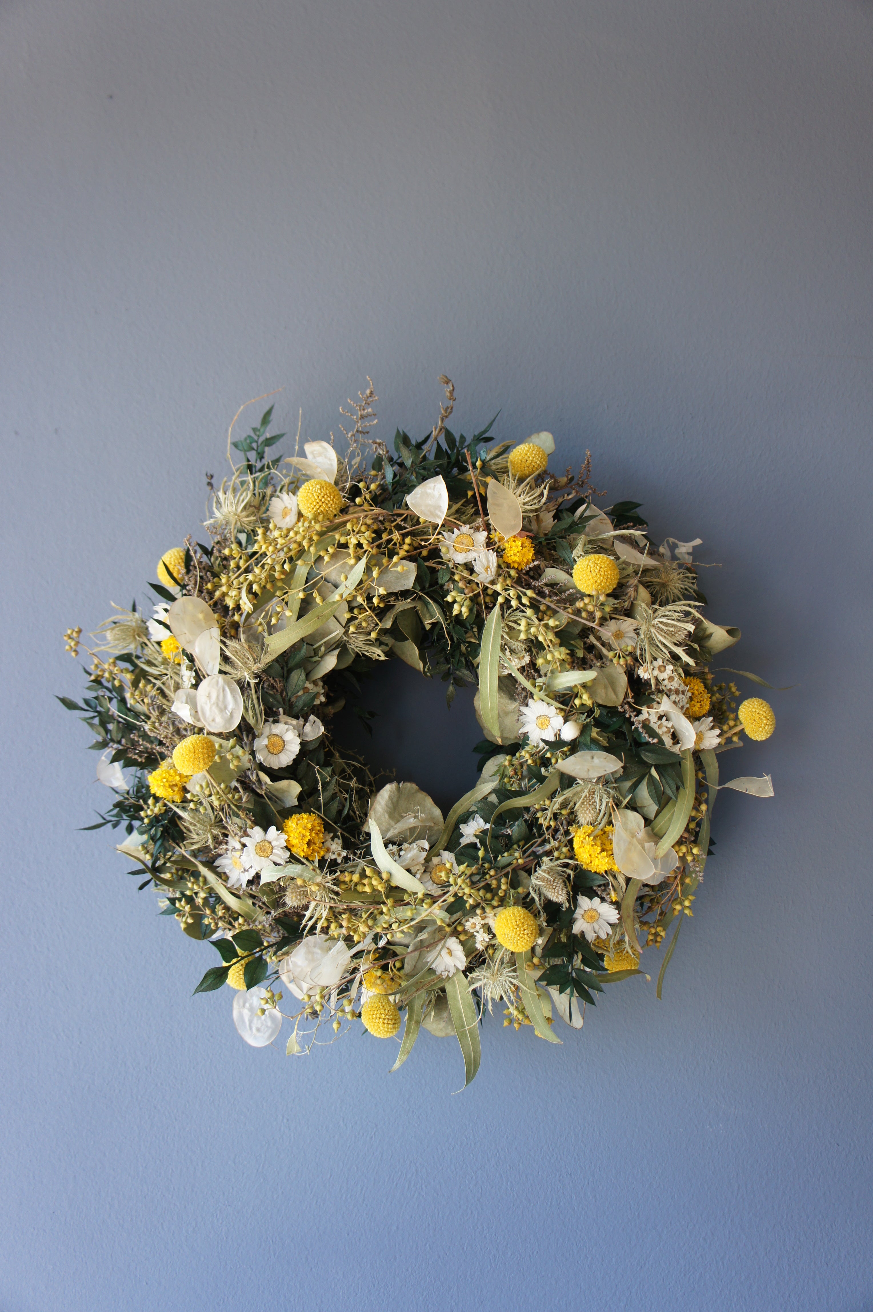 Türkranz, Wandkranz aus Trockenblumen, haltbar (nur indoor verwendbar)