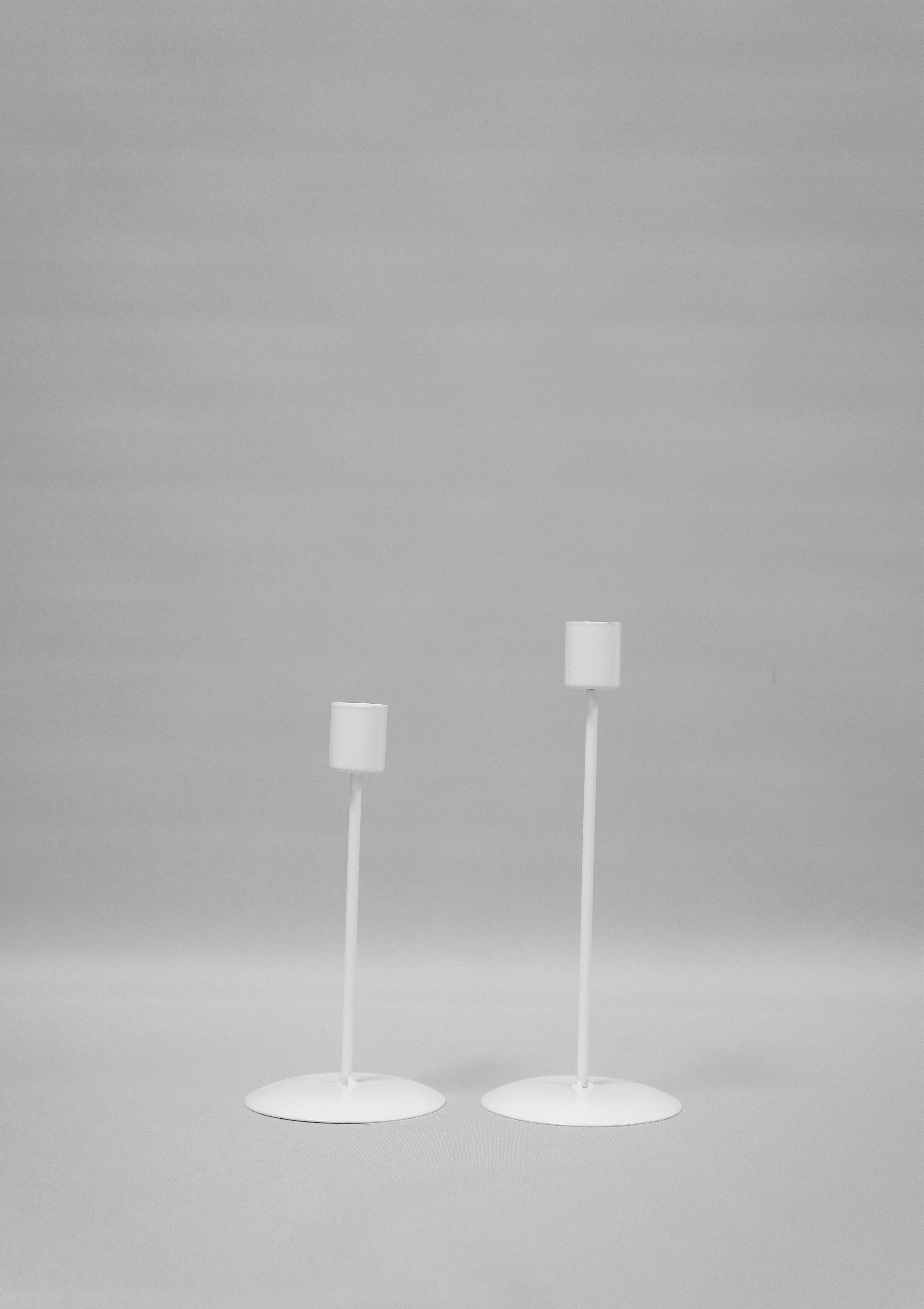 Kerzenhalter "Just White", 2er Set, Farbe Weiß, glänzend