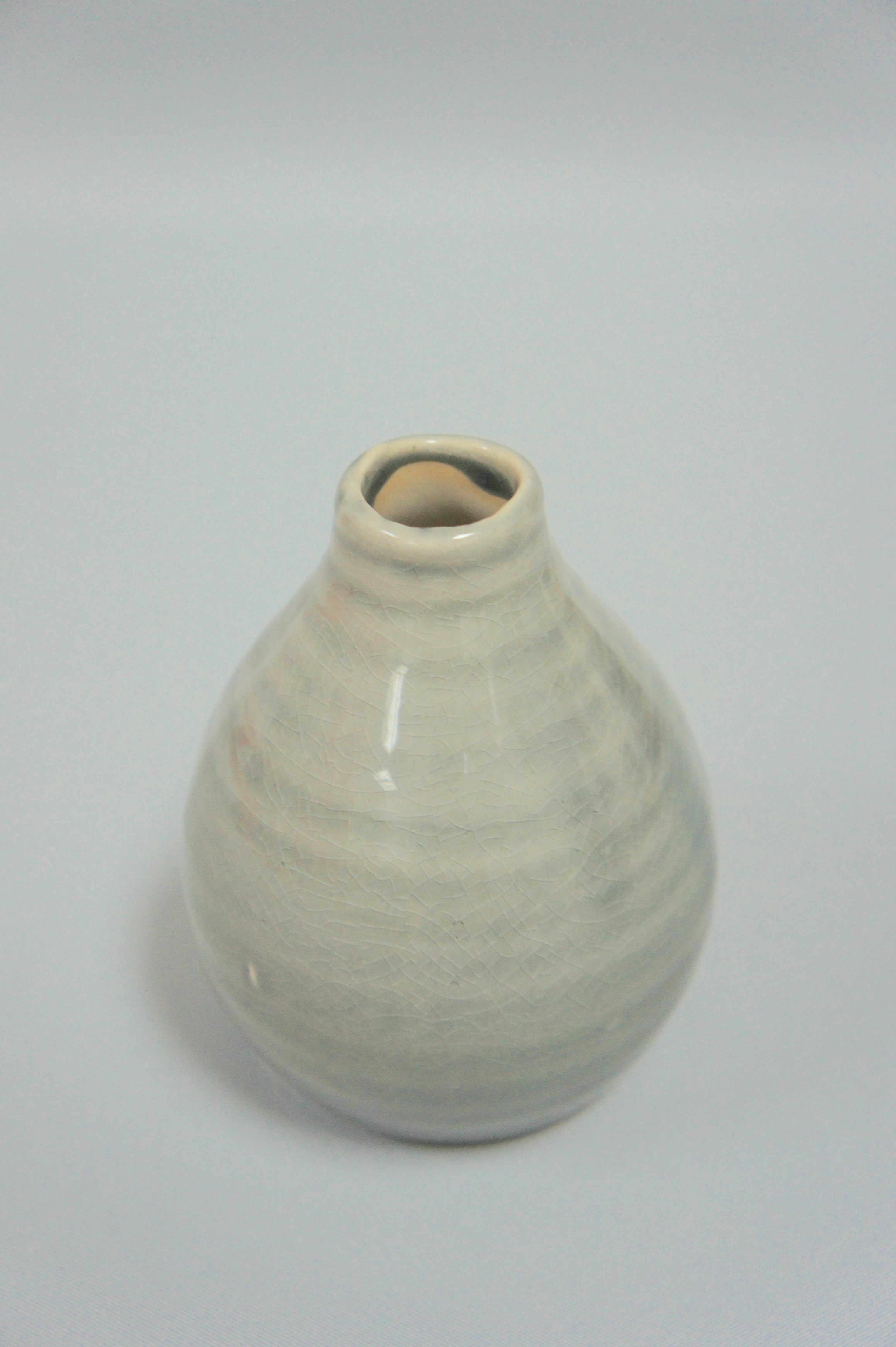 Vase aus Keramik, bauchige Form, geeignet für Einzelblüten