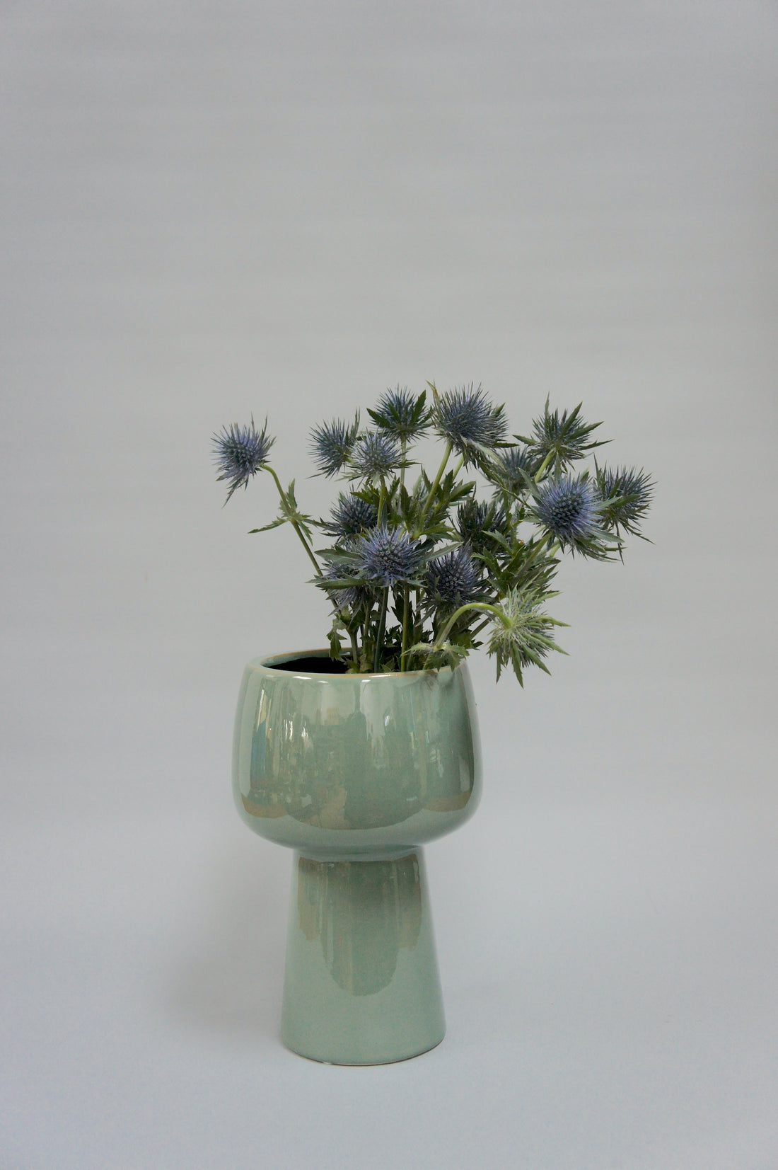 Keramikvase, Farbe Salbeigrün