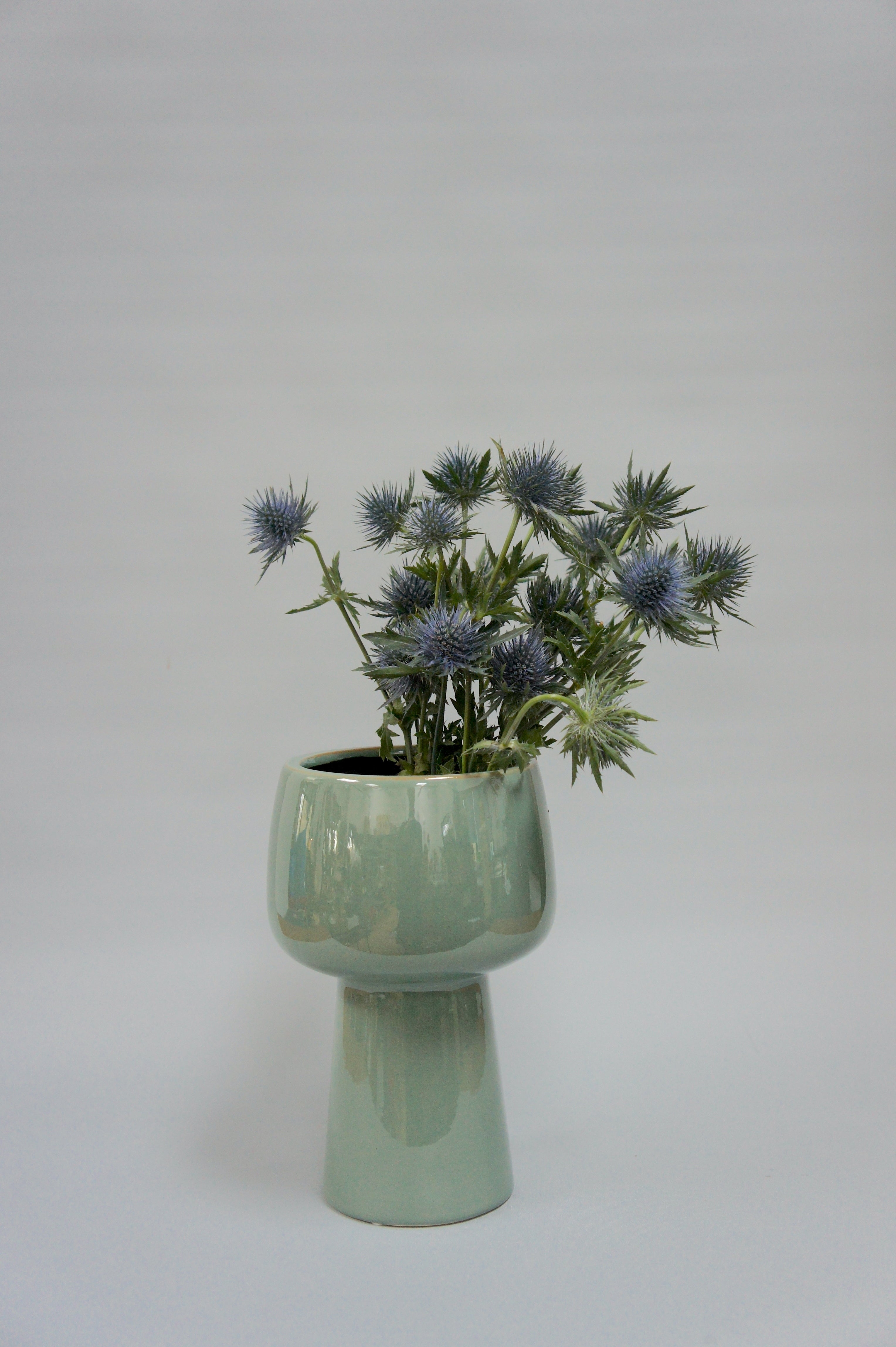 Keramikvase, Farbe Salbeigrün