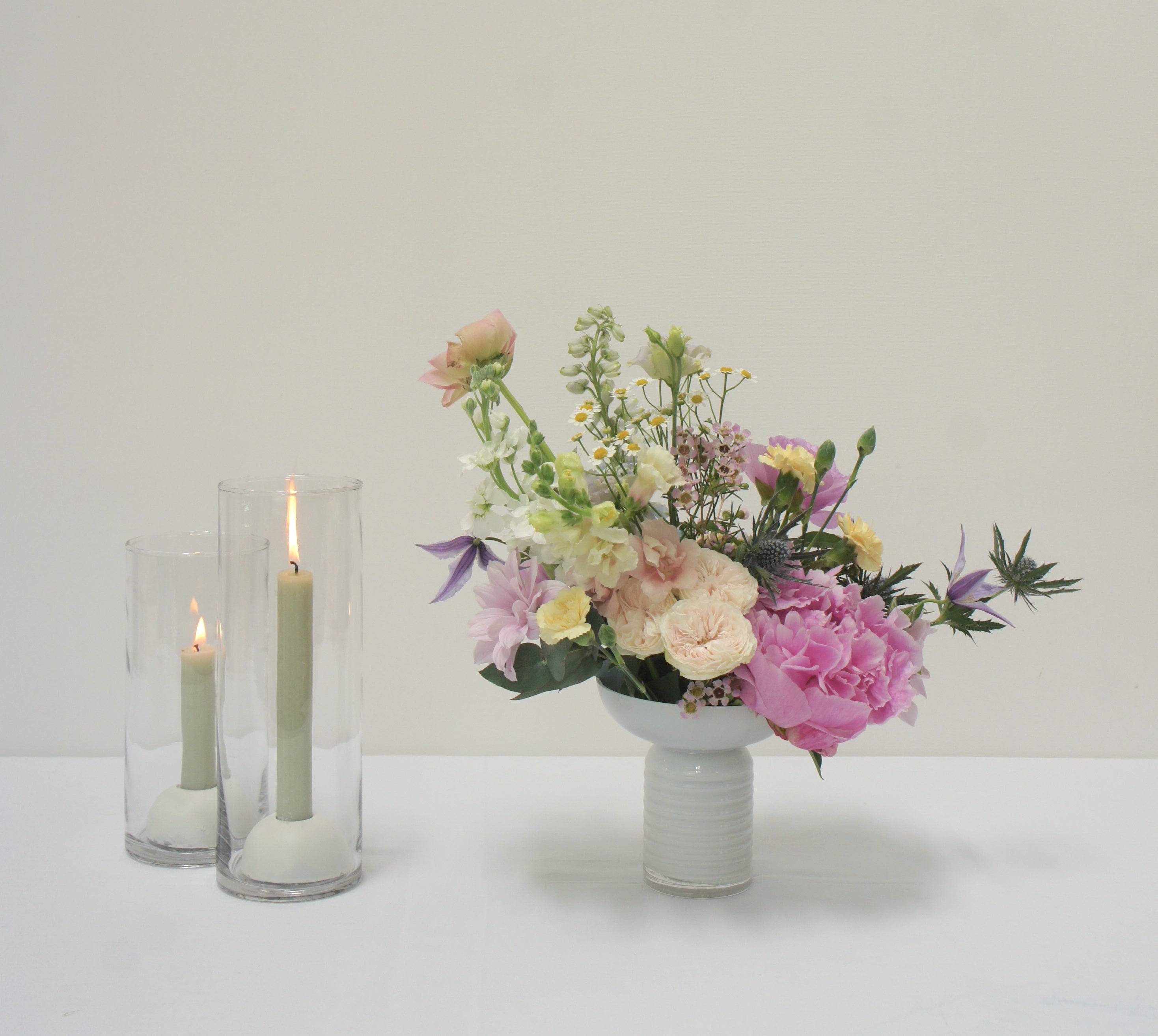 Schalenvase, Milchweiß, in 2 Größen