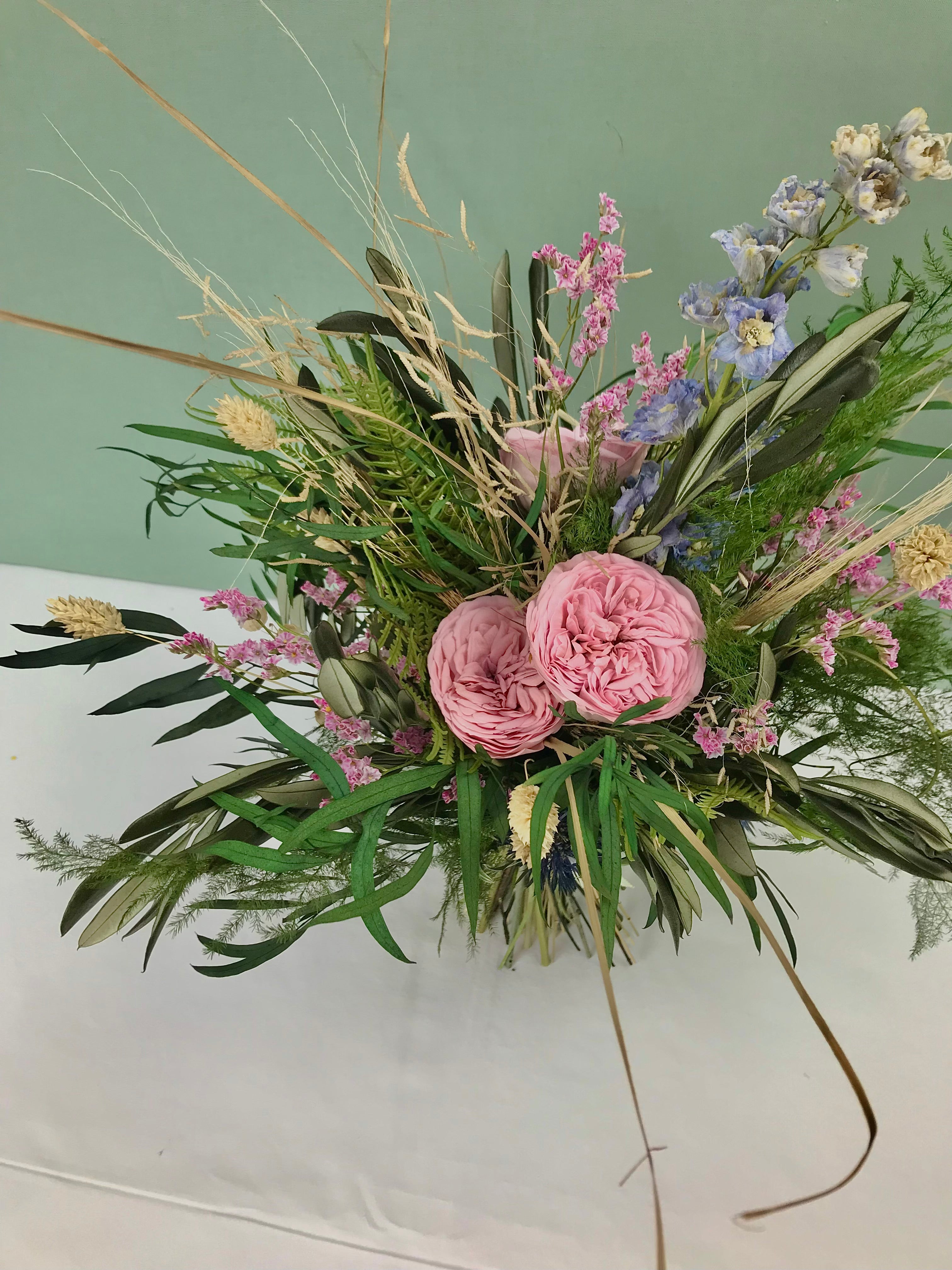 Serie COLOURS OF NATURE, Brautstrauss, Reversschmuck, konservierte Rosen, Infinity roses