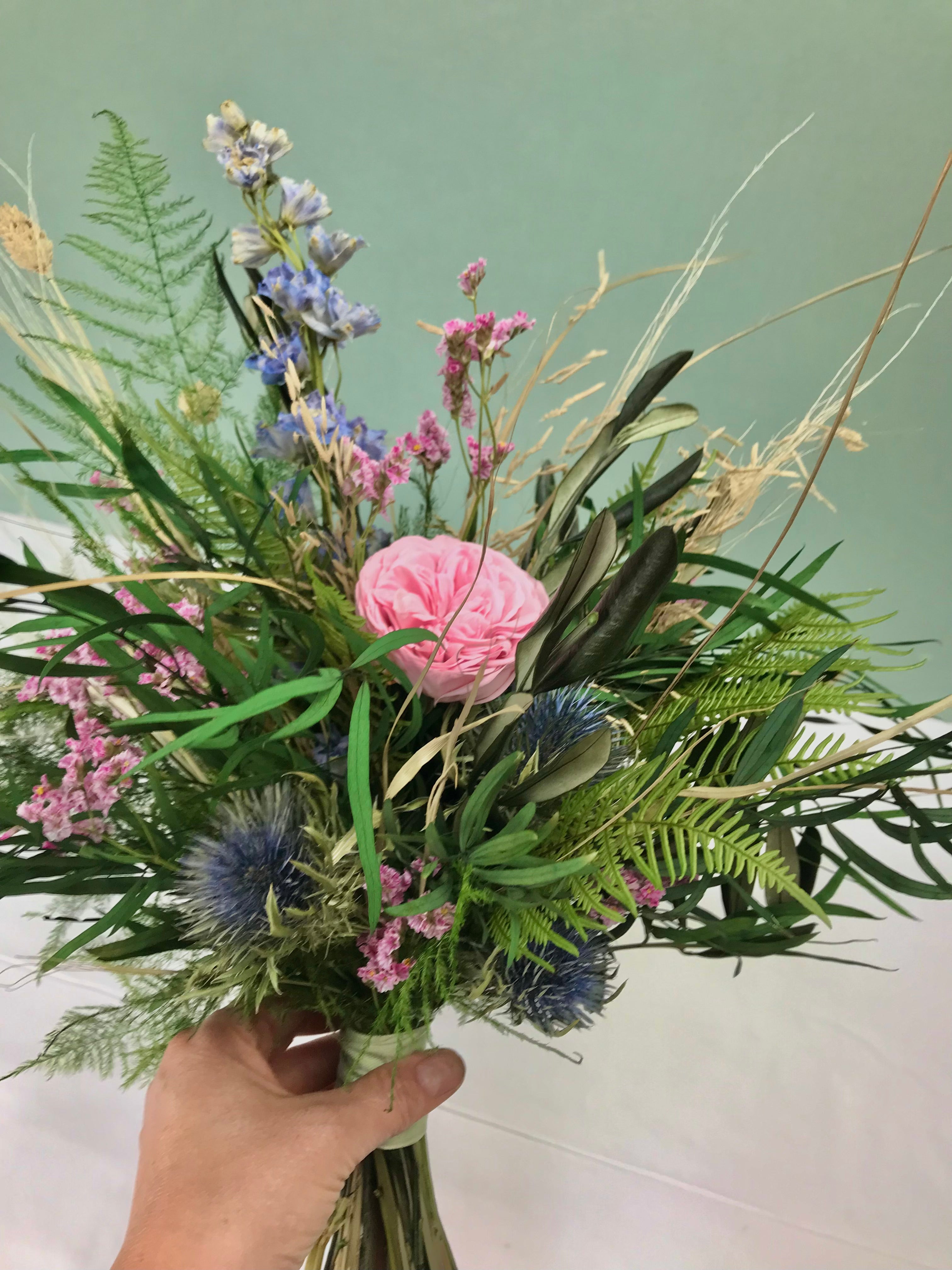 Serie COLOURS OF NATURE, Brautstrauss, Reversschmuck, konservierte Rosen, Infinity roses