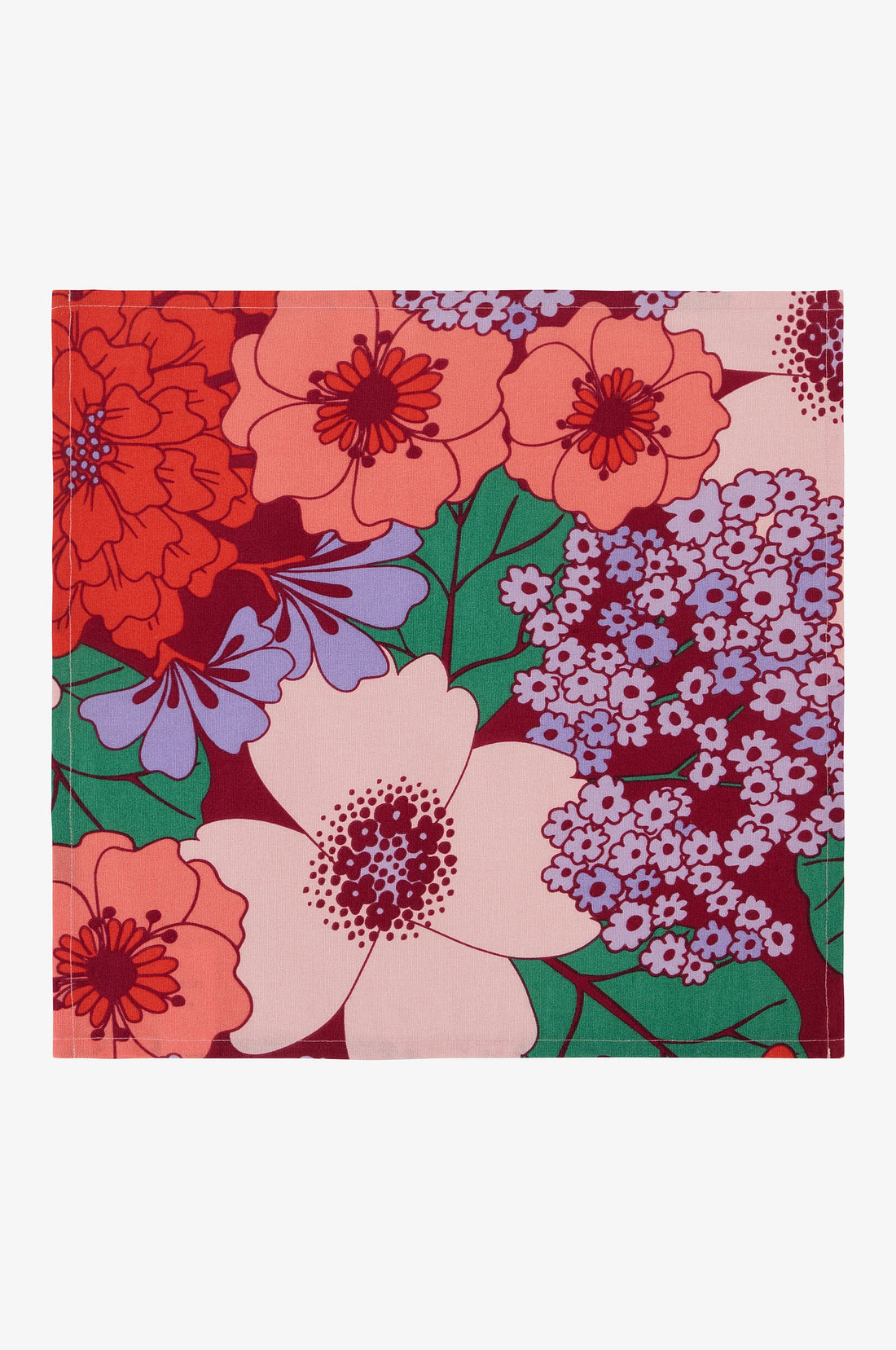 Serviette aus Baumwolle, Blumen-Retro-Motiv