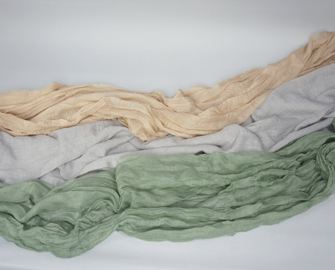 Tischläufer aus Baumwolle IN 5 FARBEN erhältlich: Grau, Sand, Altrosa, Petrol und Salbei