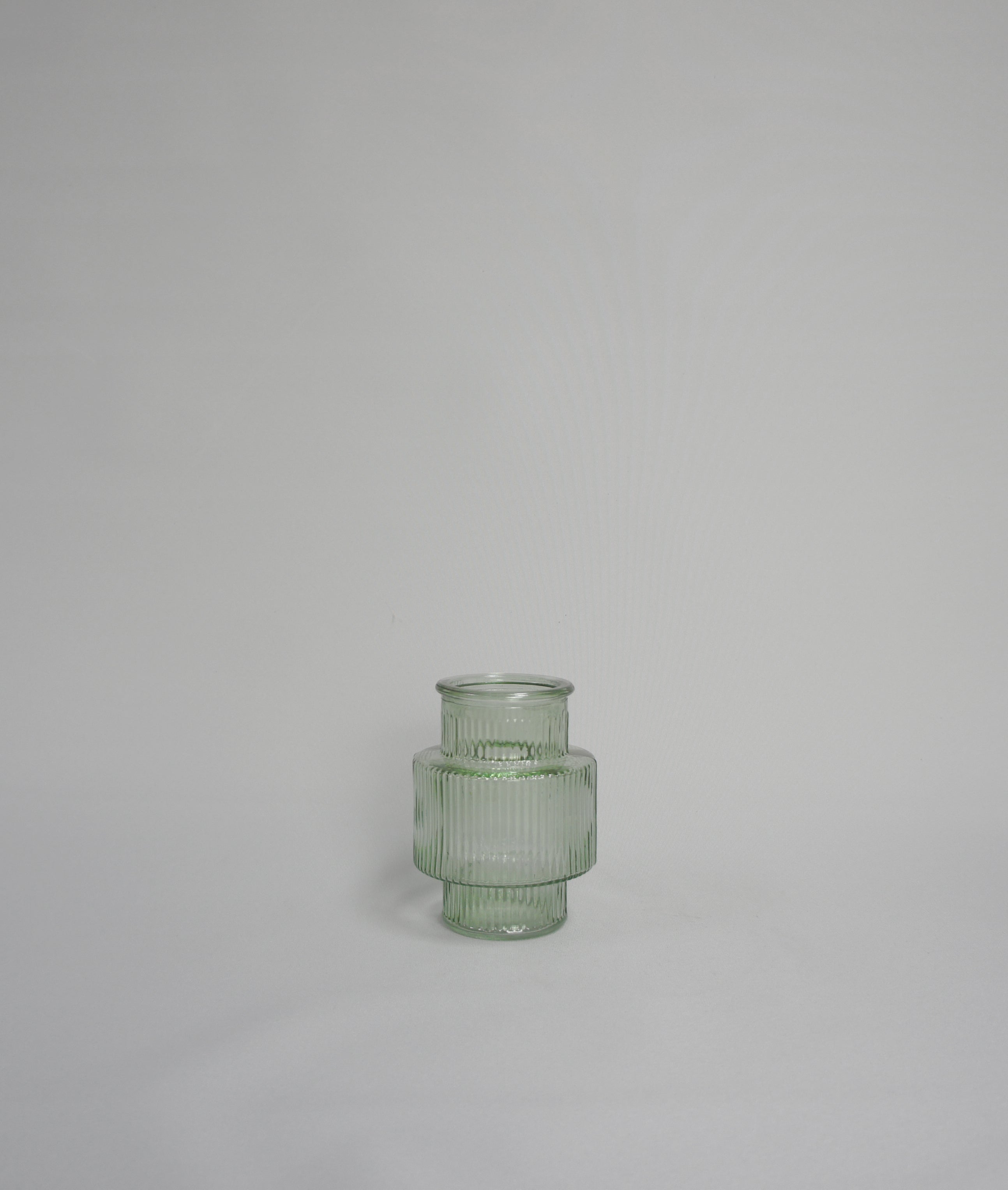 Glasvase, geriffelt, Farbe Grün und Graublau, erhältlich in 3 Größen