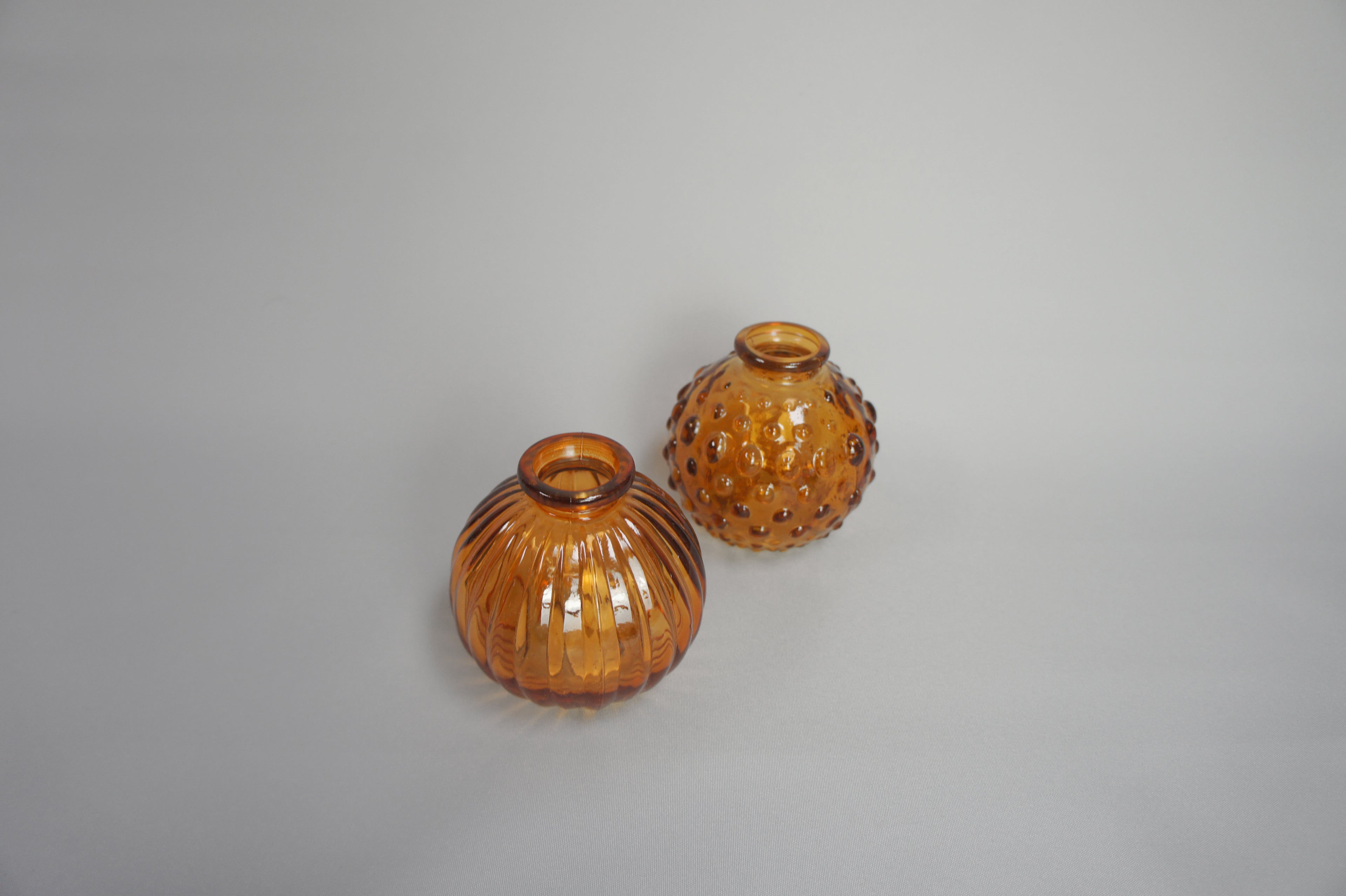 Glasvase, kugelig in 2 Farben: Orange und Grau, als Set, 2-tlg. erhältlich