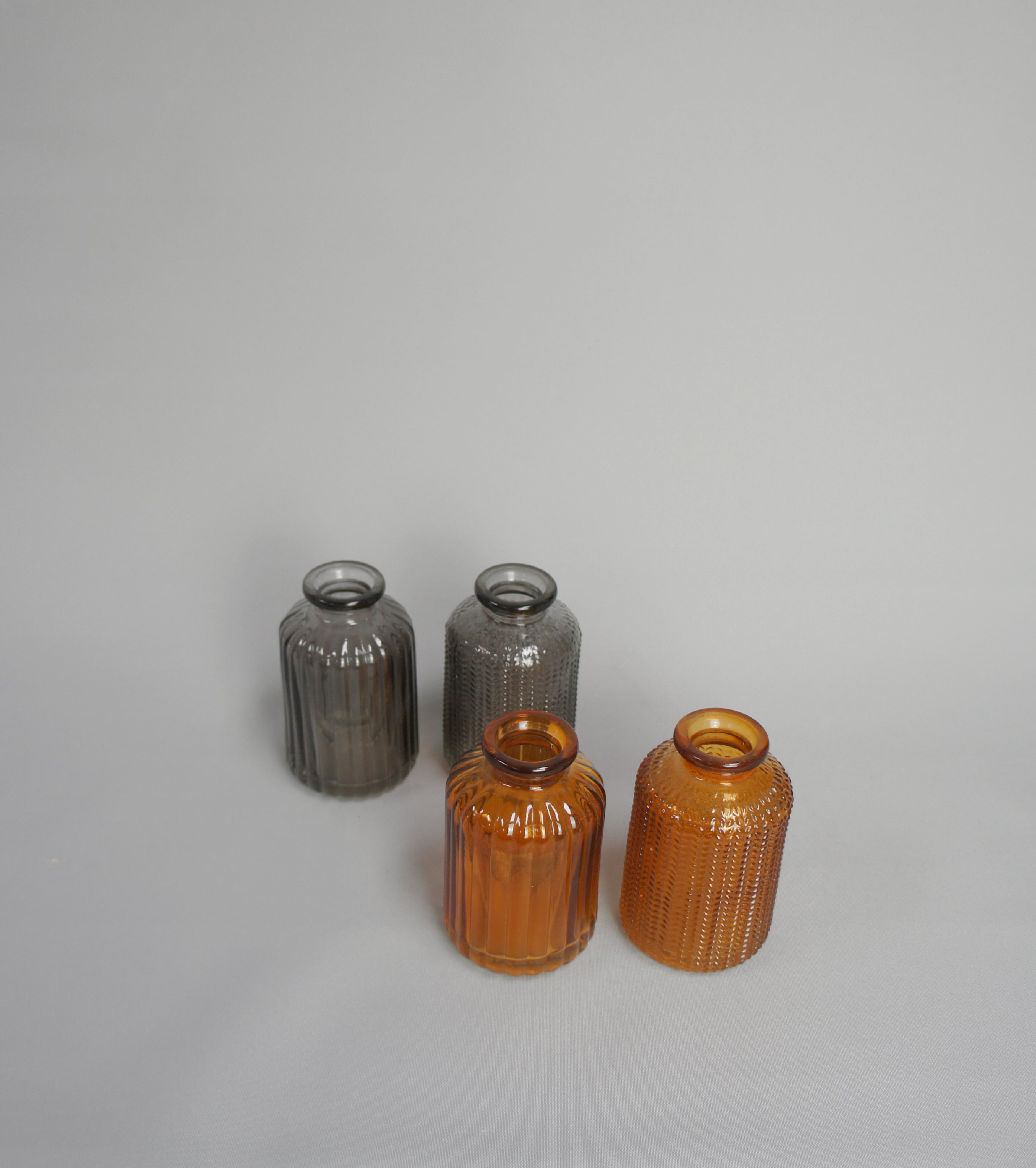 Glasvase, in 2 Farben: Orange und Grau, erhältlich im Set, 2-tlg.