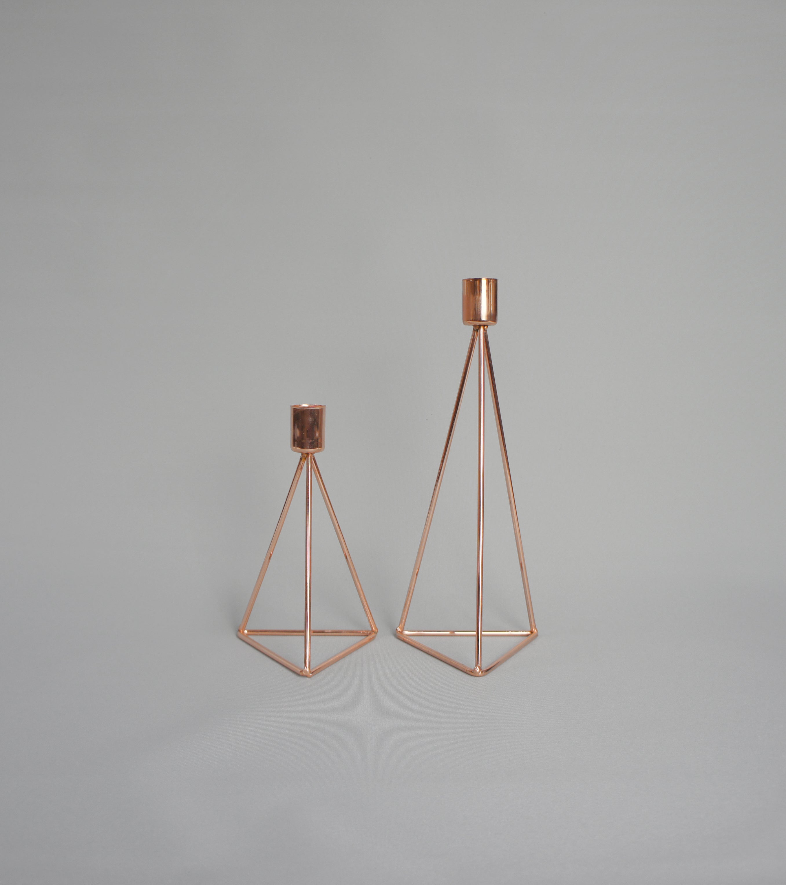 Kerzenhalter "Geo", 2er Set, Farbe Roségold