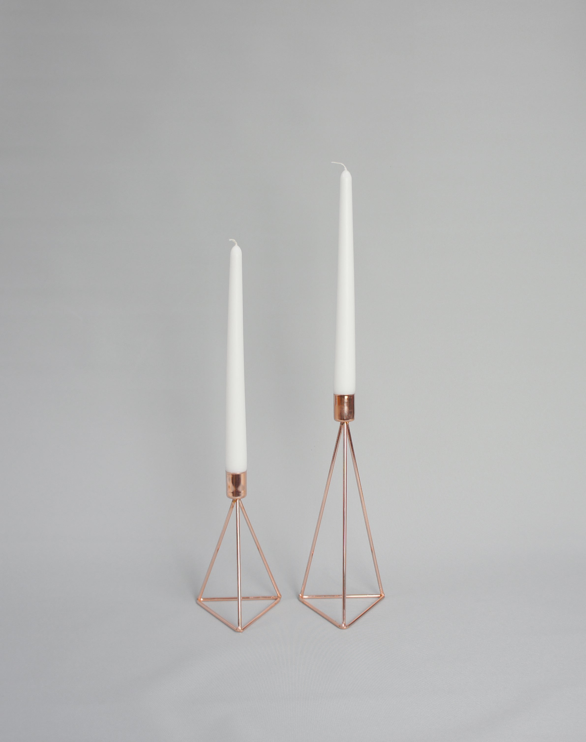 Kerzenhalter "Geo", 2er Set, Farbe Roségold