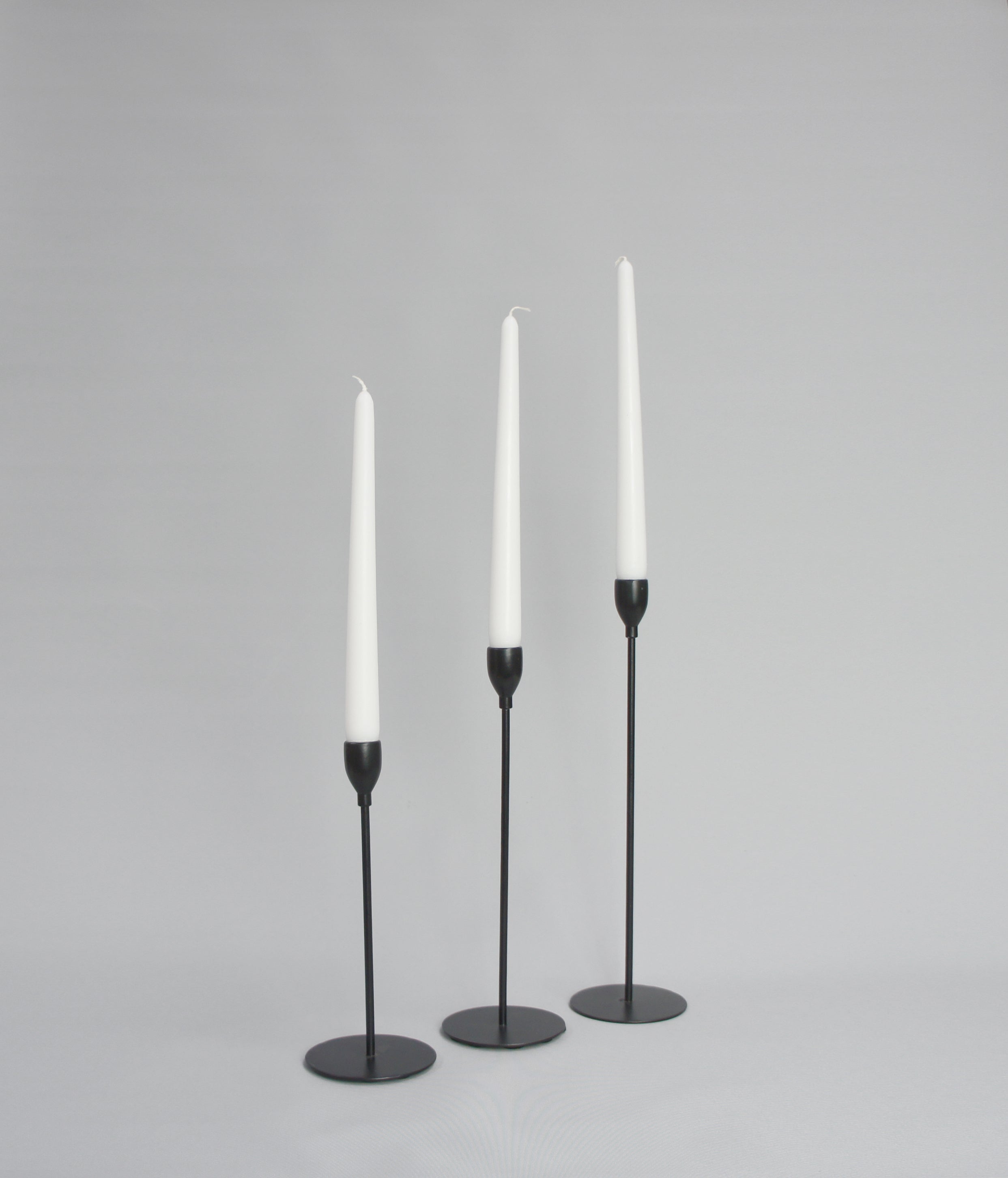Kerzenhalter- Set, 3-tlg., Metall, Farbe Schwarz