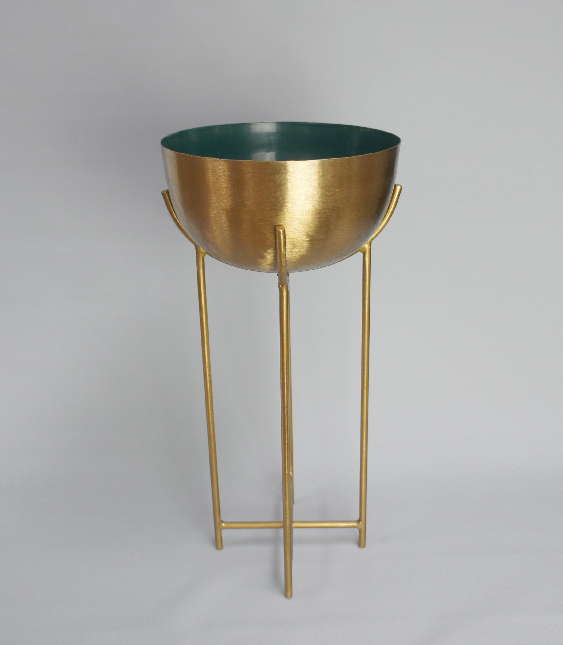 Metallschale, gebürstete Oberfläche, Farbe Gold, inkl. Metallständer