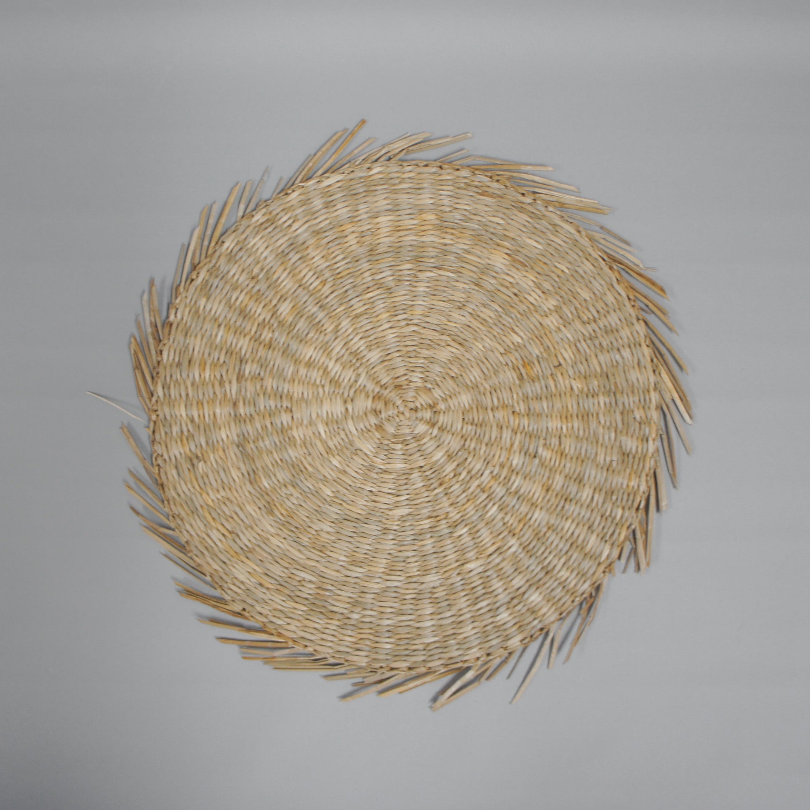 Tischset/Platzset, rund 40 cm, Bastgeflecht mit Fransenrand