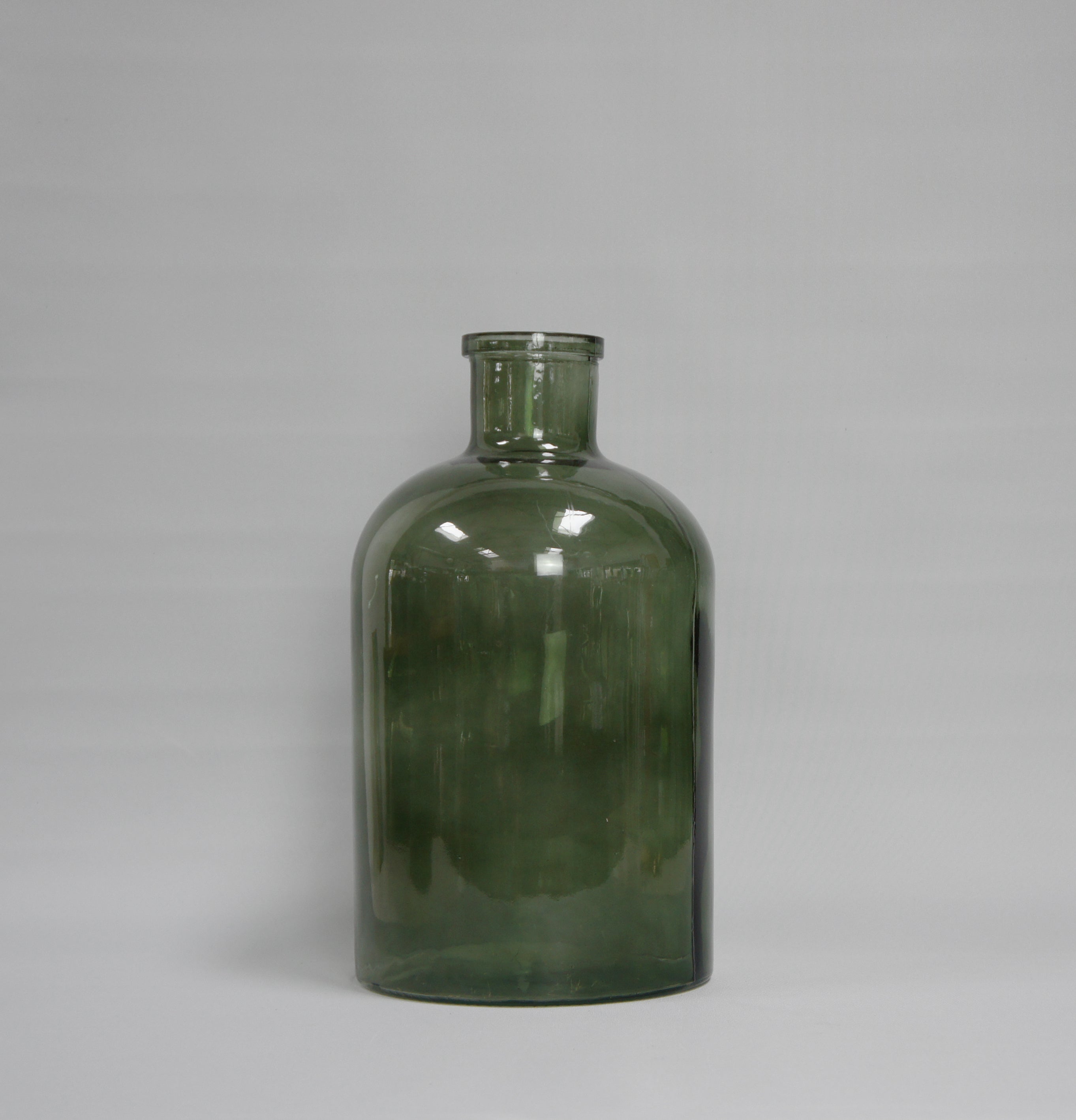 Glasflasche/(Boden)Vase, Farbe Grün, erhältlich in 2 Größen