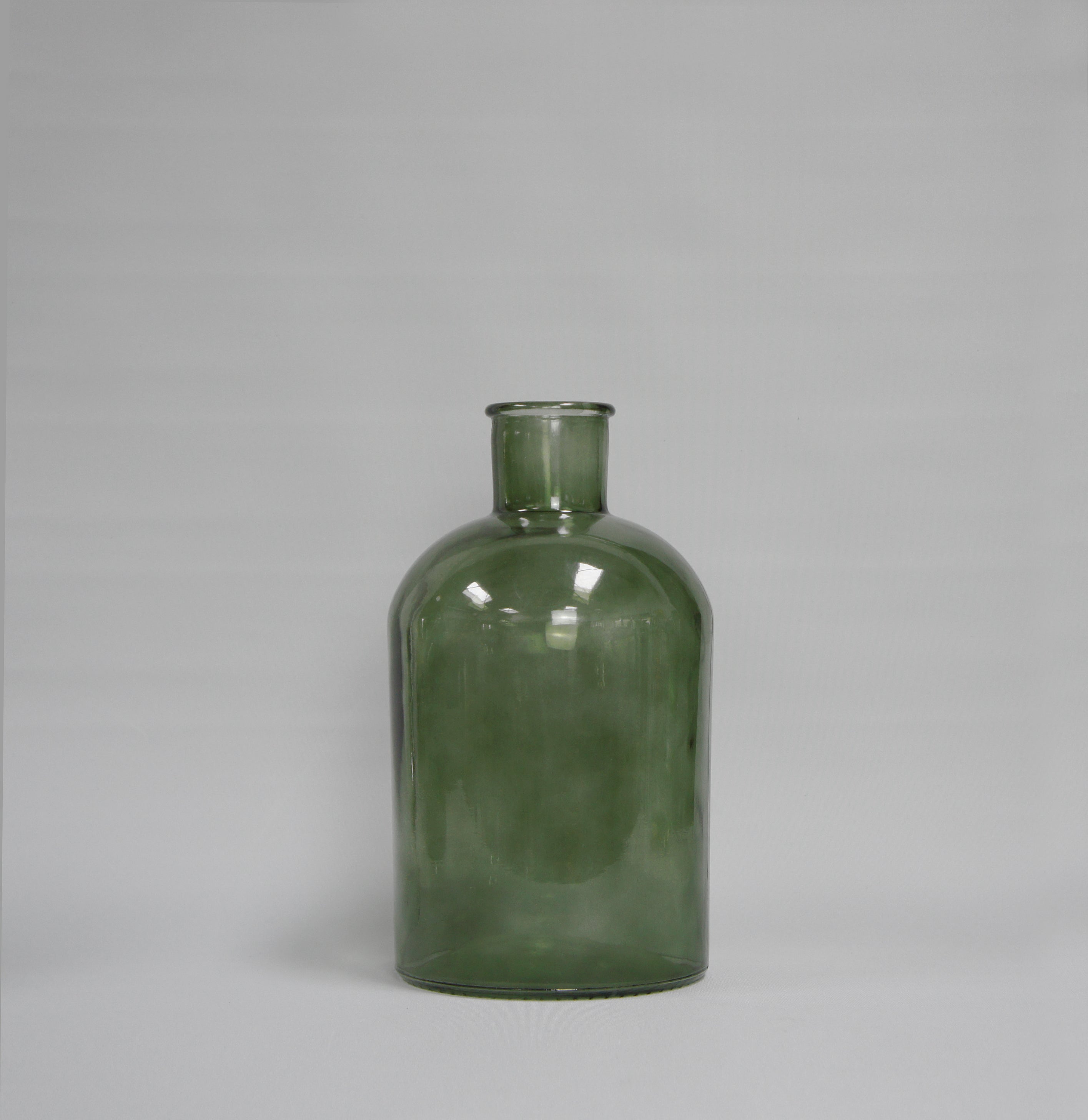 Glasflasche/(Boden)Vase, Farbe Grün, erhältlich in 2 Größen