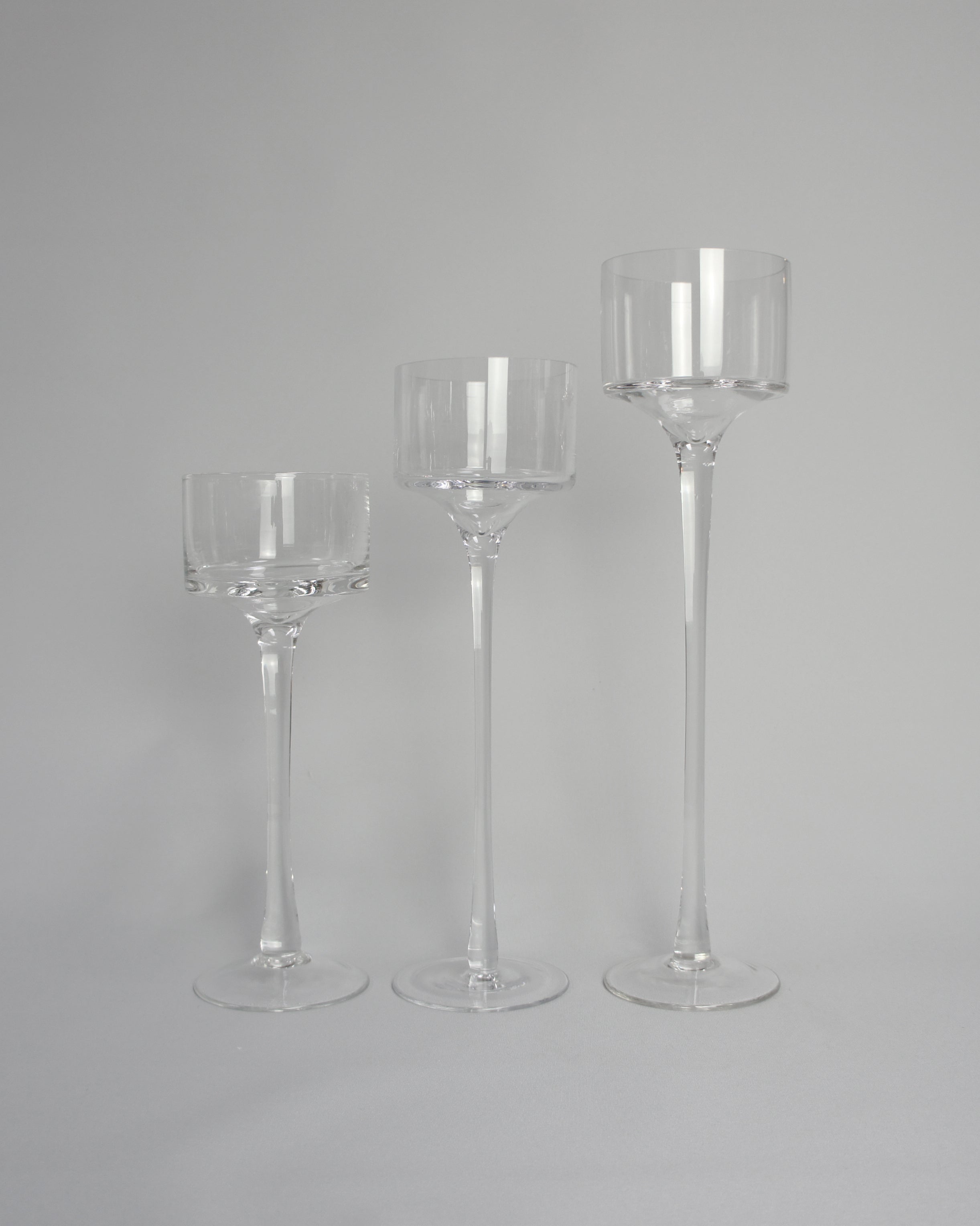 Kerzenglas, Zylinderform auf Stiel-Set, 3-tlg.