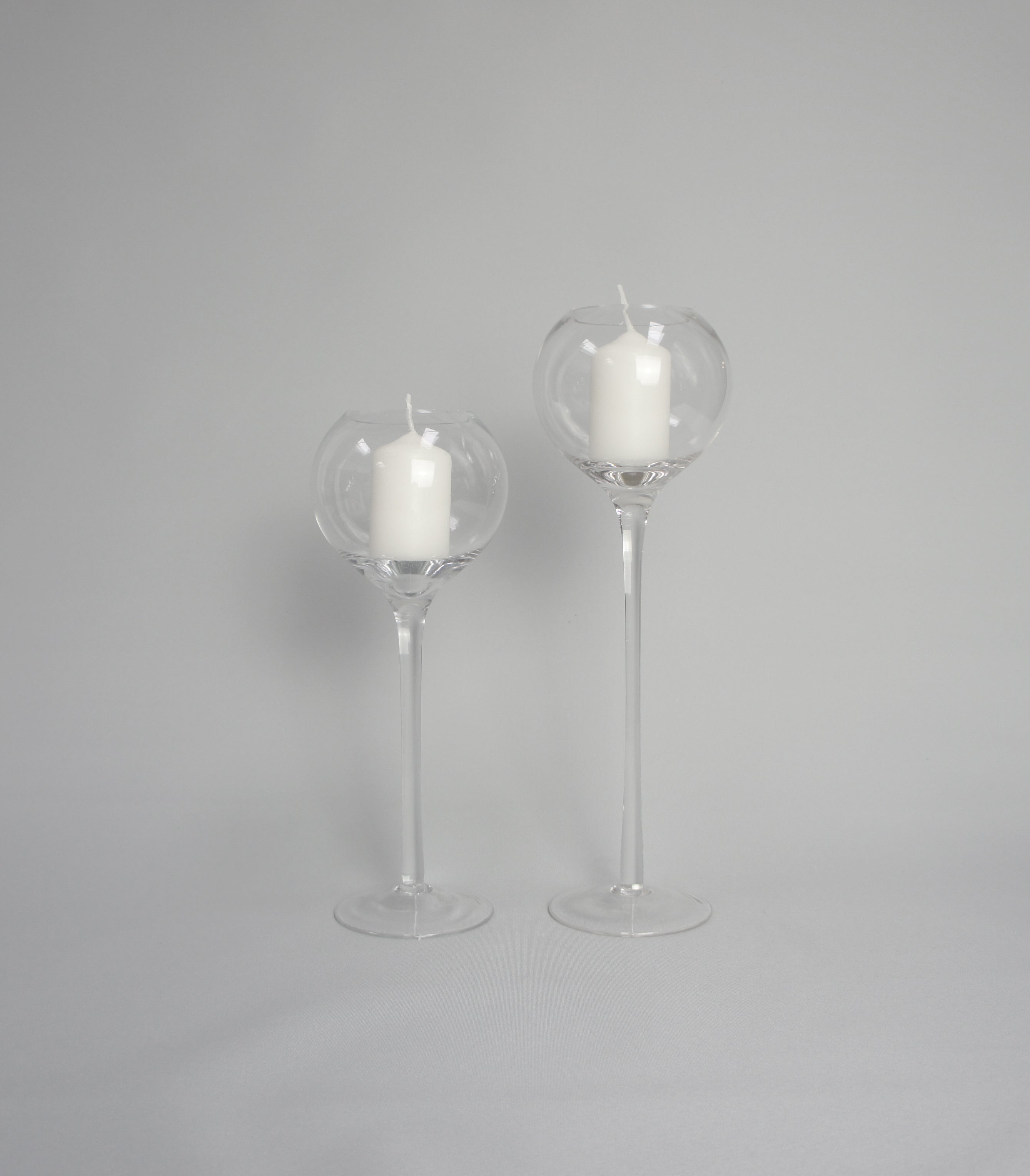 Kerzenglas, Kugel auf Stiel-Set, 2-tlg. in versch. Höhen
