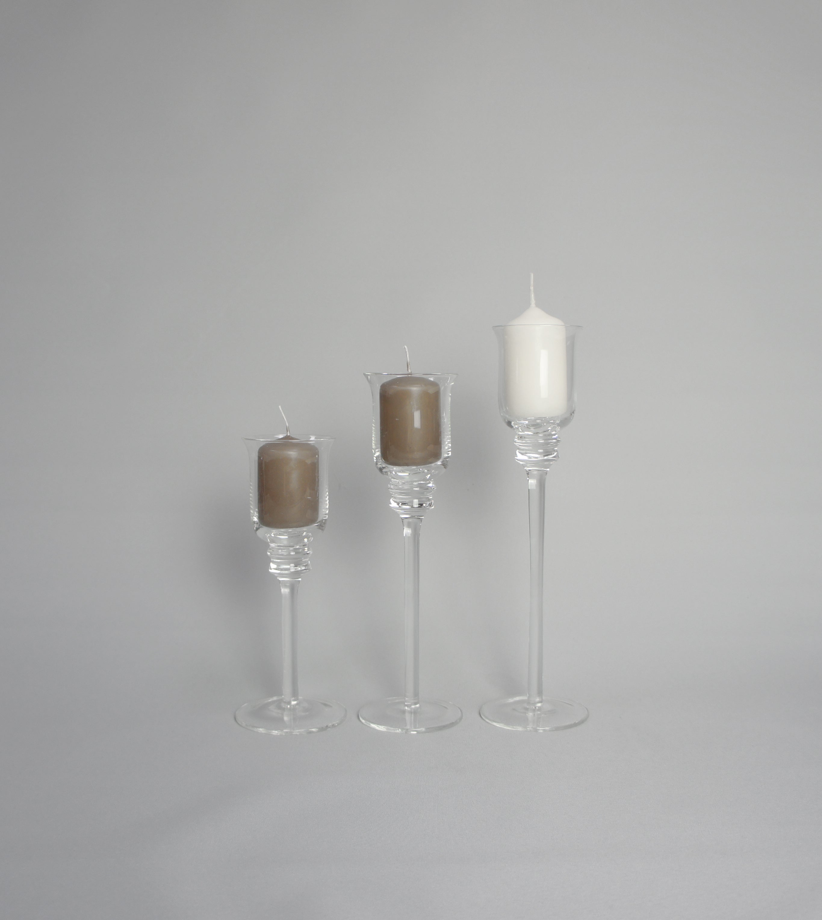 Kerzenglas auf Stiel- Set, 3-tlg.