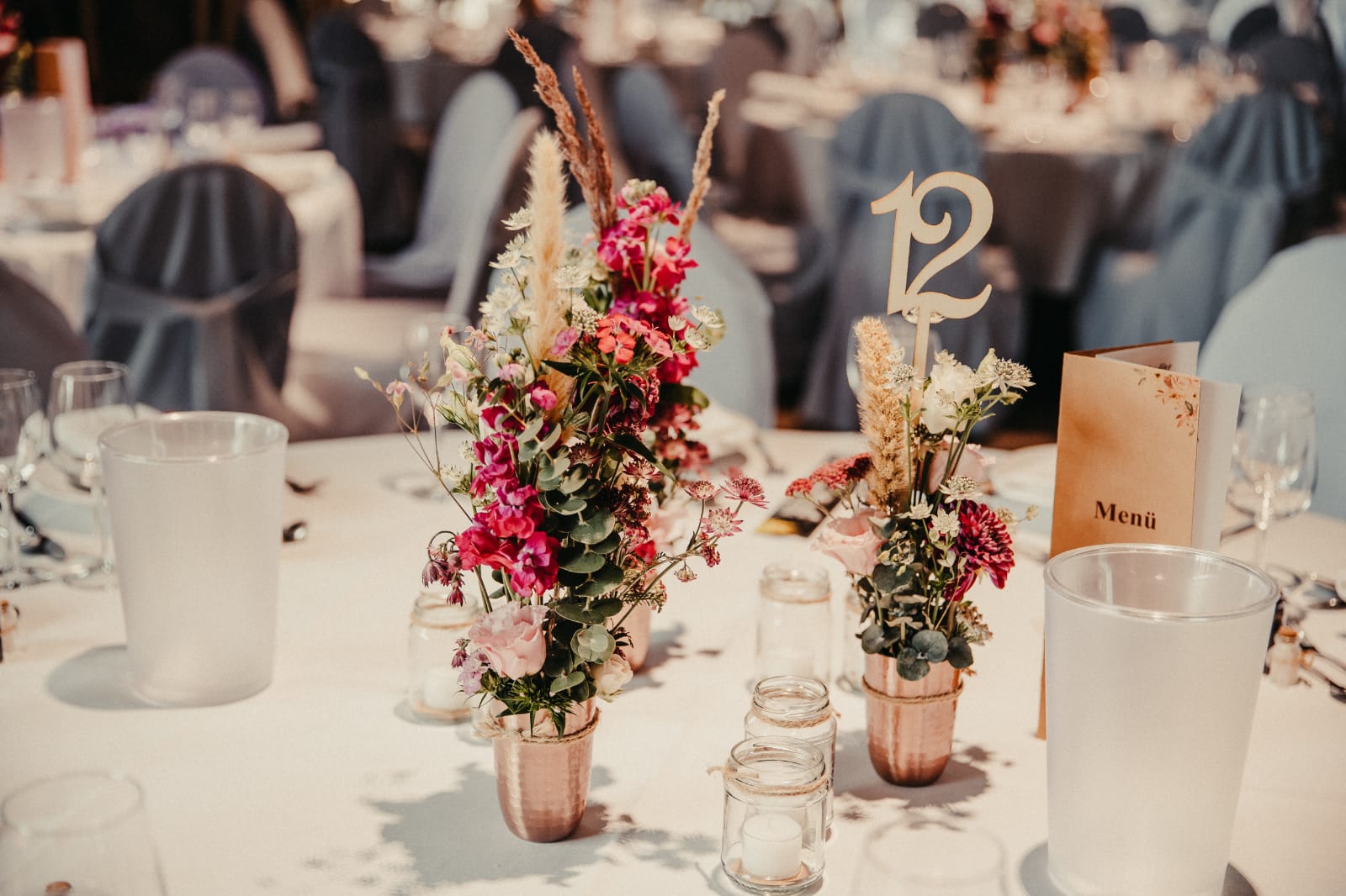 Metallbecher/Vase, Metallschalen, Farbe Roségold