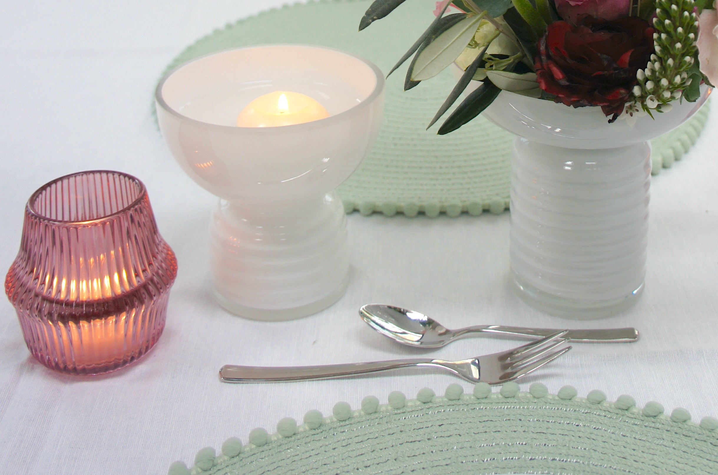 Schalenvase, Milchweiß, in 2 Größen