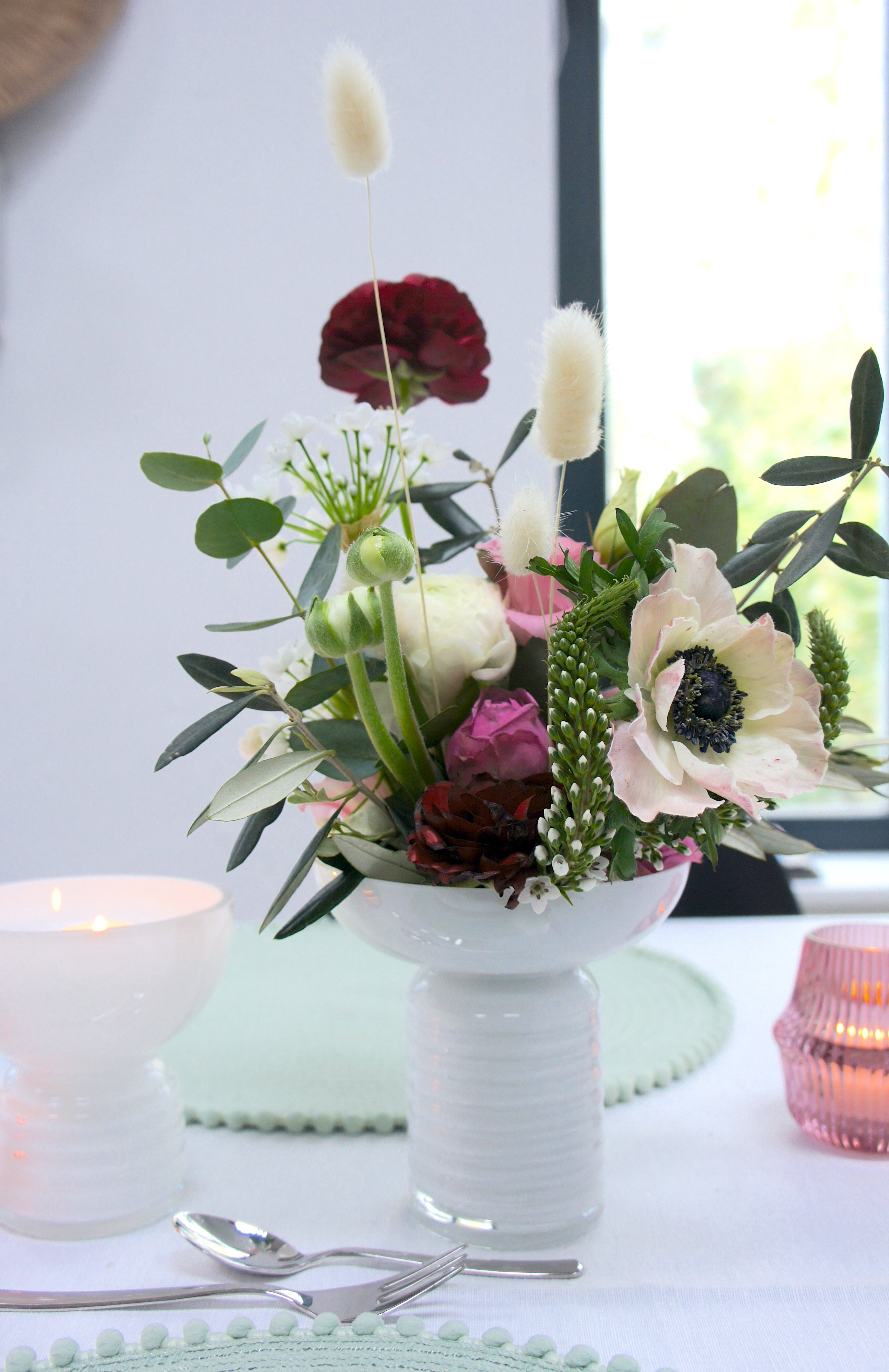 Schalenvase, Milchweiß, in 2 Größen