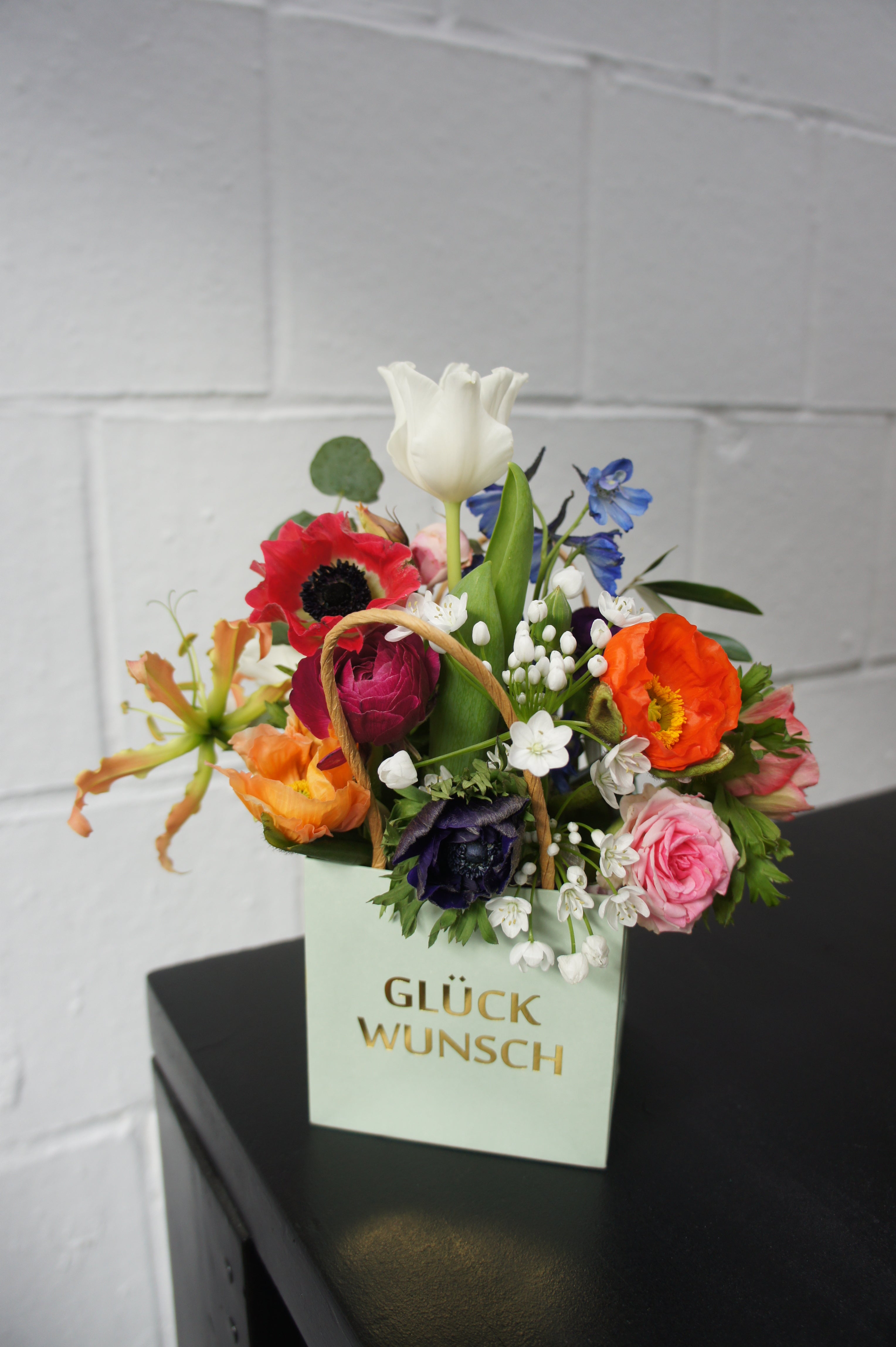 FRESH FLOWER BAG, inkl. Textaufdruck in Farbe Gold