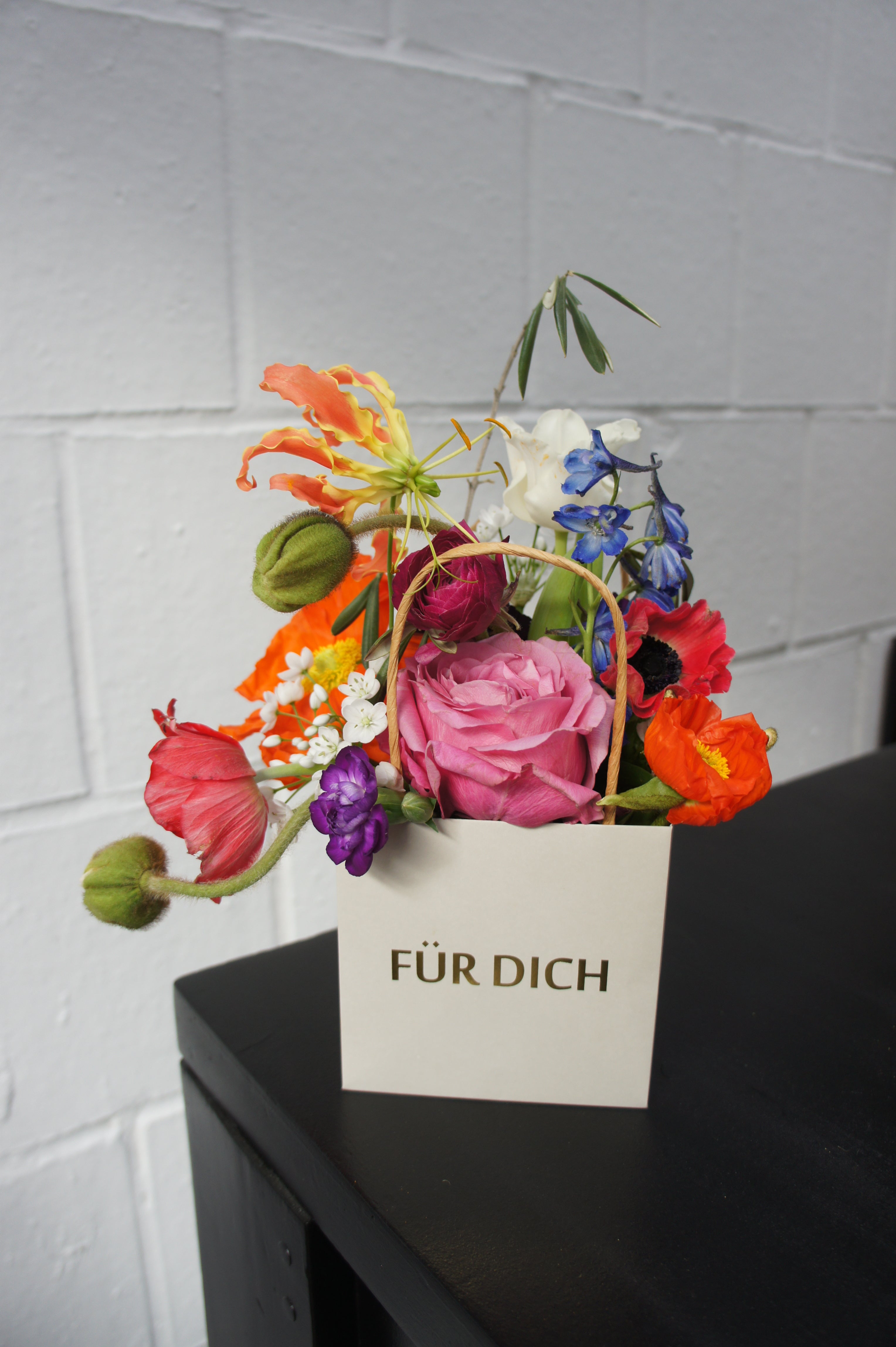 FRESH FLOWER BAG, inkl. Textaufdruck in Farbe Gold