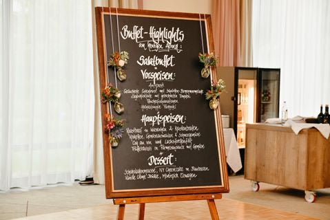 Kreidetafel mit Holzrahmung inkl. Schwerlaststaffelei