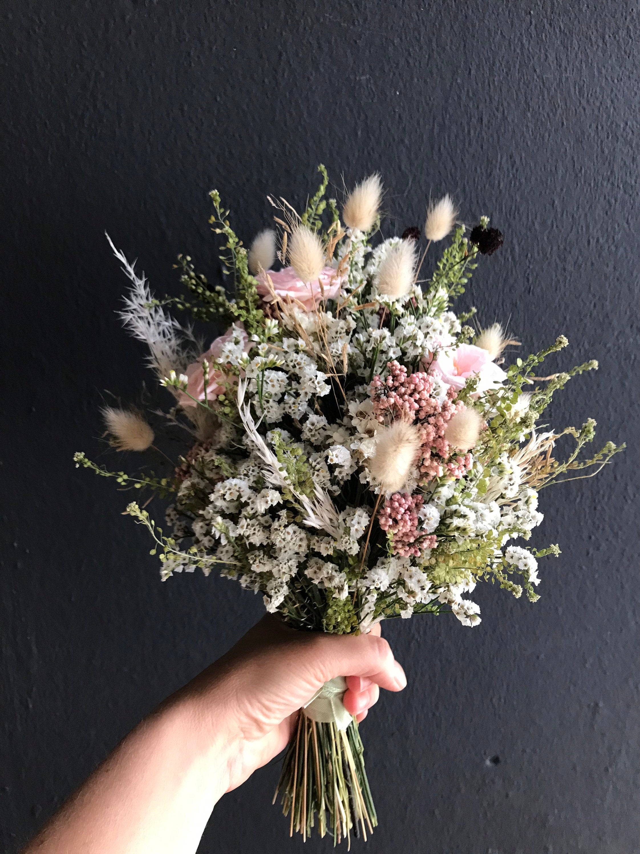 Serie TINY ROSE, Brautstrauss, Bridebouquet, Trockenblumen, Driedflowers