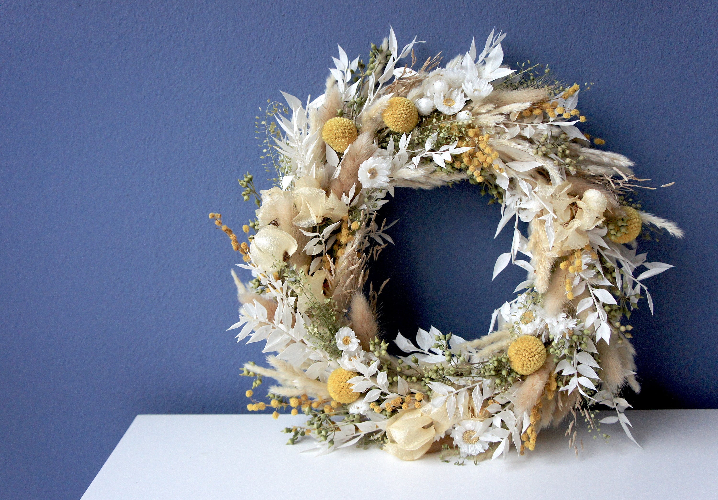 Serie HELLO SUNSHINE, Trockenblumenkranz, Dried flower wreath