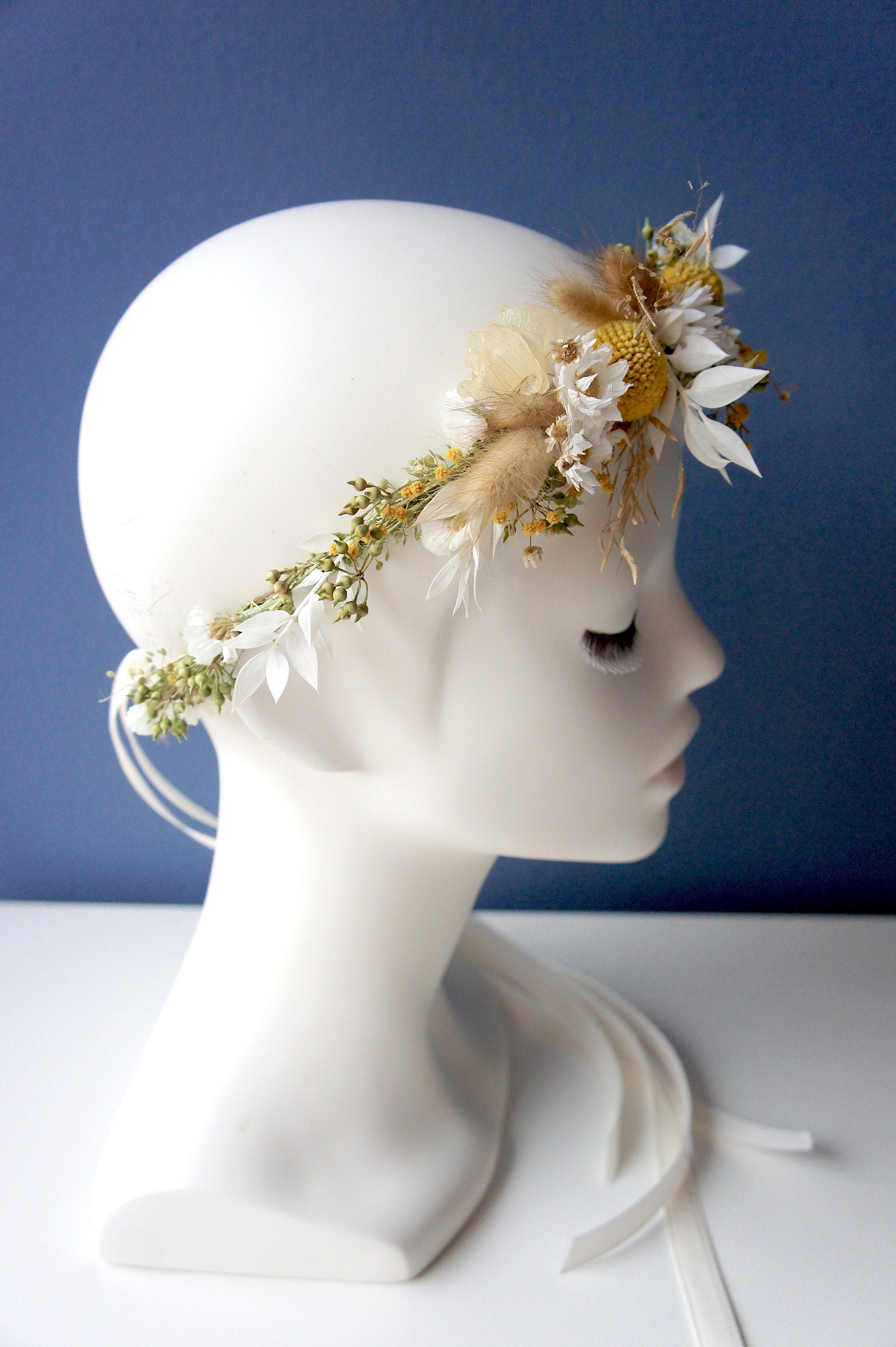 Serie HELLO SUNSHINE Trockenblumenhaarkranz, Dried flower crown