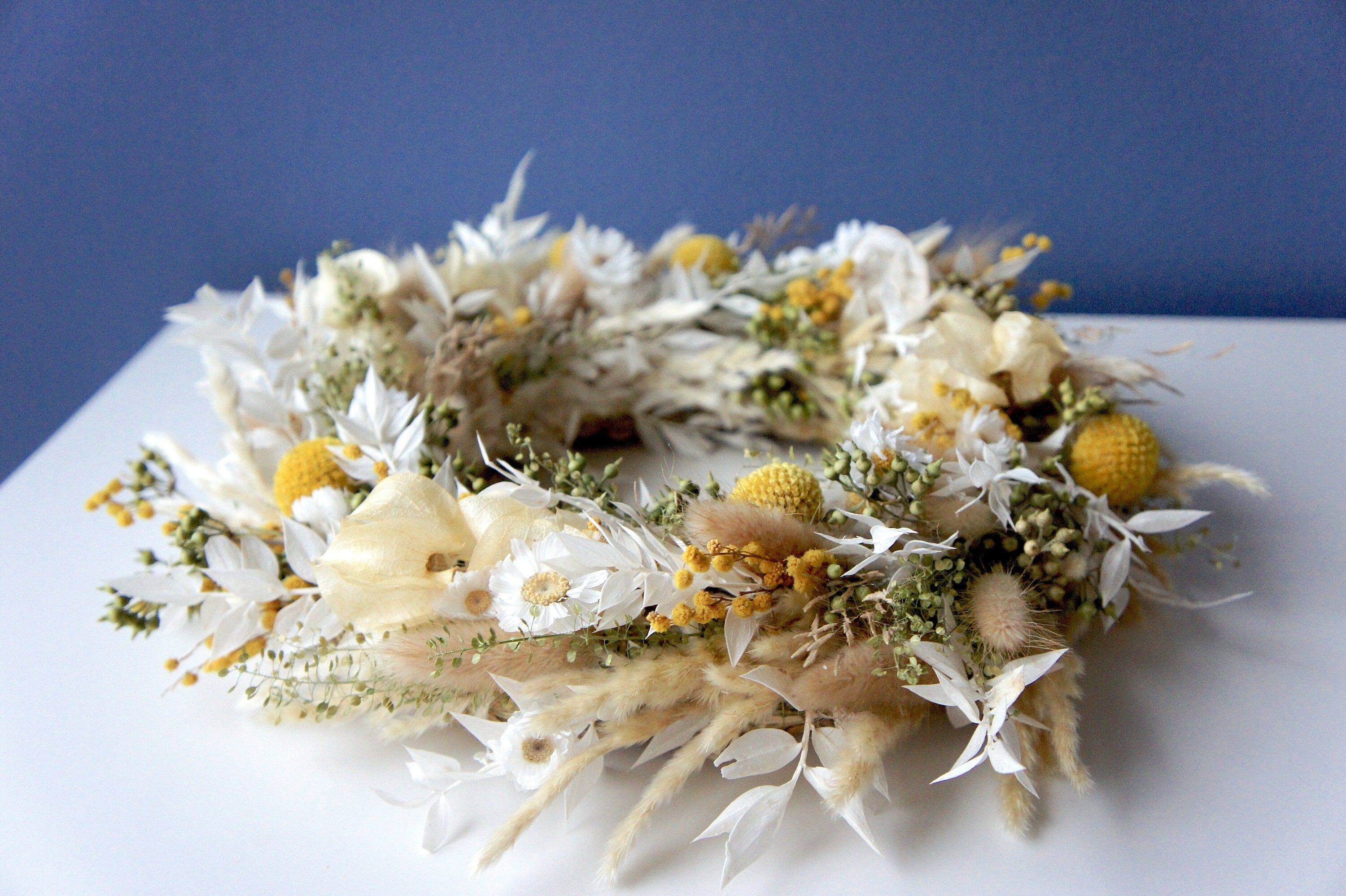 Serie HELLO SUNSHINE, Trockenblumenkranz, Dried flower wreath