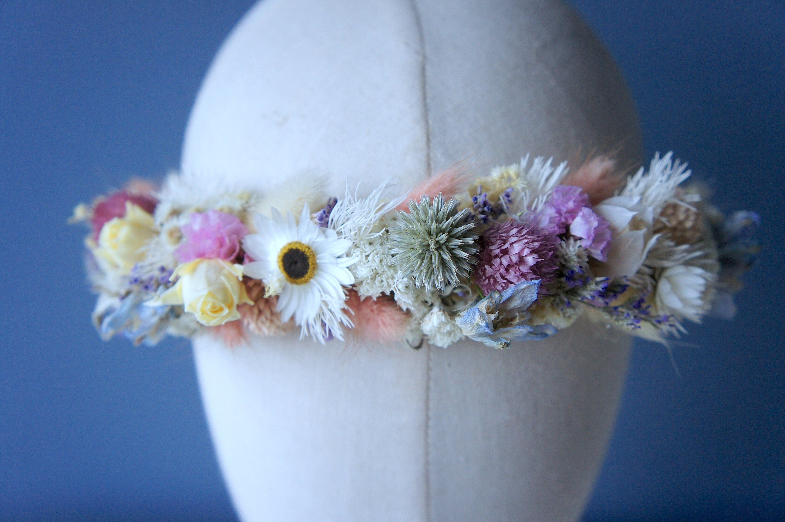Serie LOLLY POP, Haarkranz, Haarreif, Haarkamm, Reversschmuck, Trockenblumen, Dried flower products