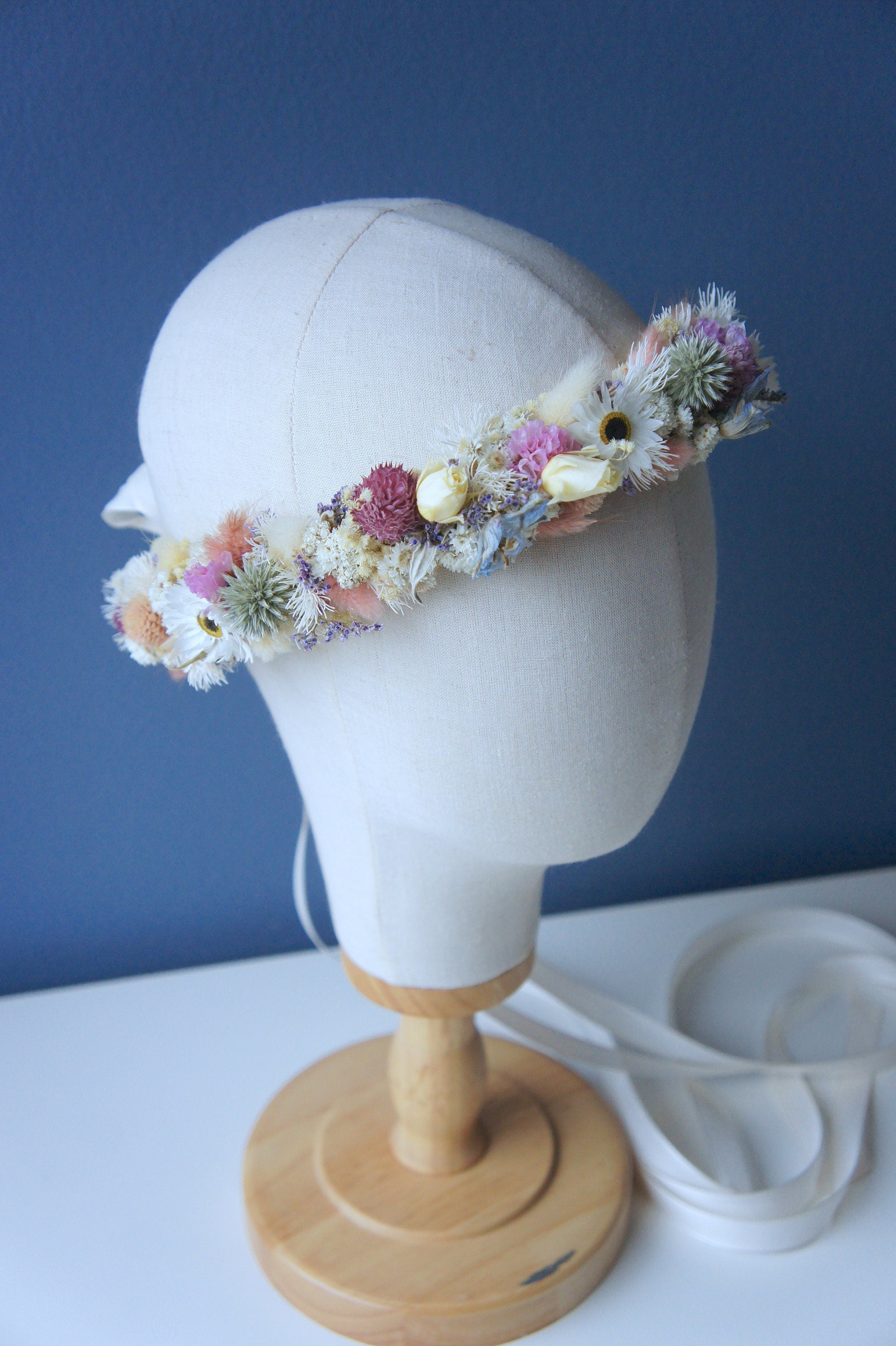 Serie LOLLY POP, Haarkranz, Haarreif, Haarkamm, Reversschmuck, Trockenblumen, Dried flower products