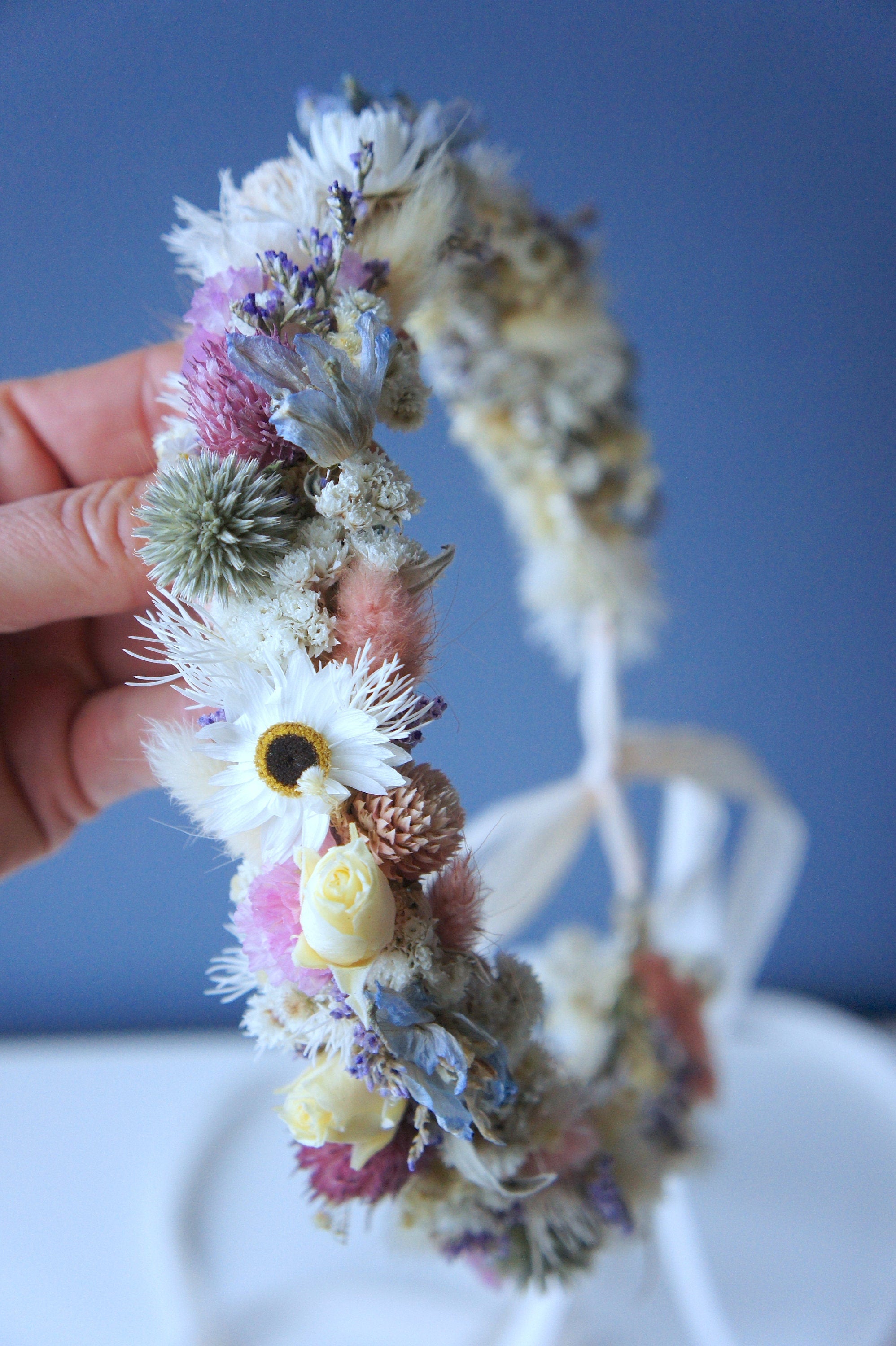 Serie LOLLY POP, Haarkranz, Haarreif, Haarkamm, Reversschmuck, Trockenblumen, Dried flower products
