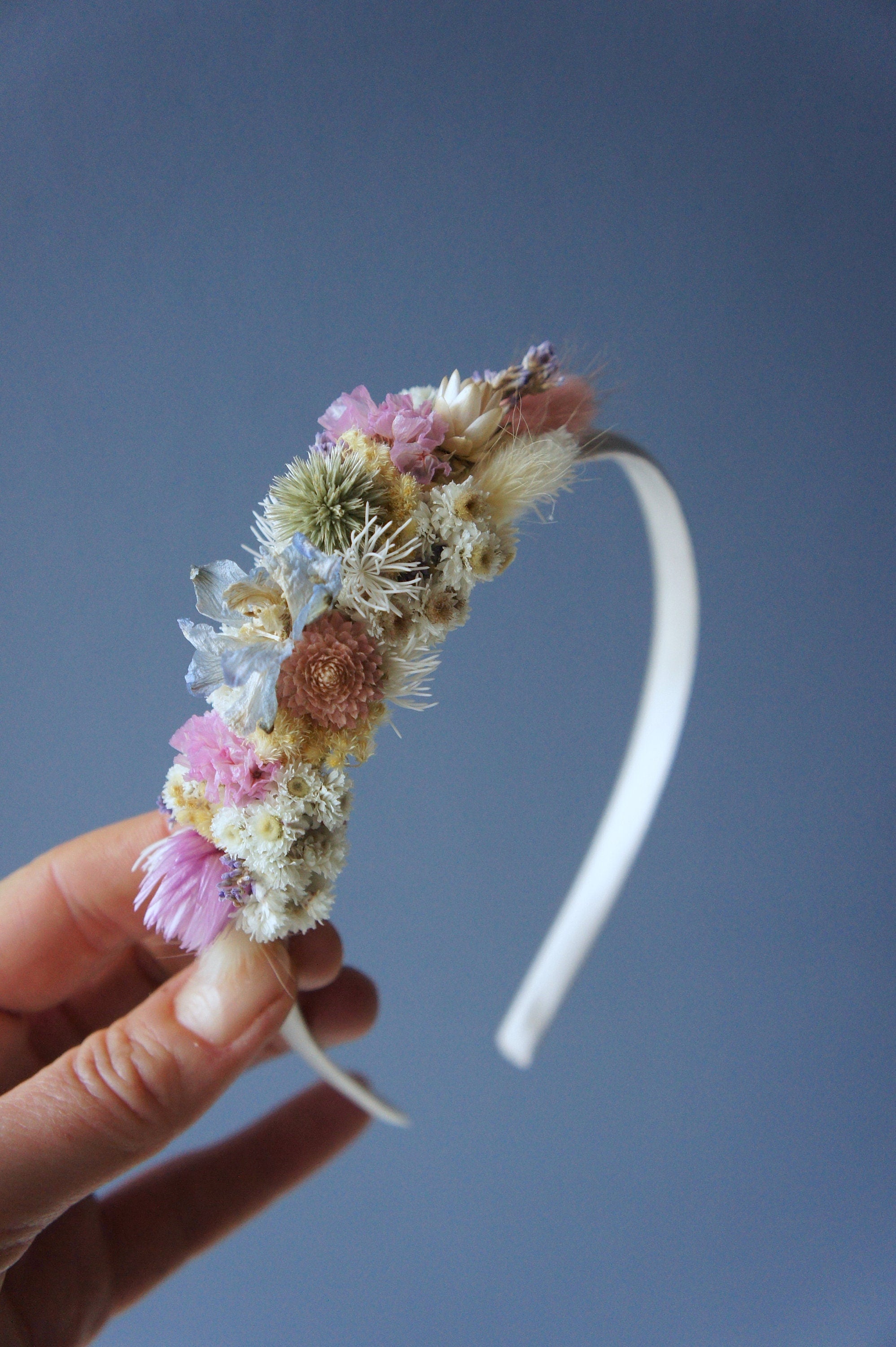 Serie LOLLY POP, Haarkranz, Haarreif, Haarkamm, Reversschmuck, Trockenblumen, Dried flower products