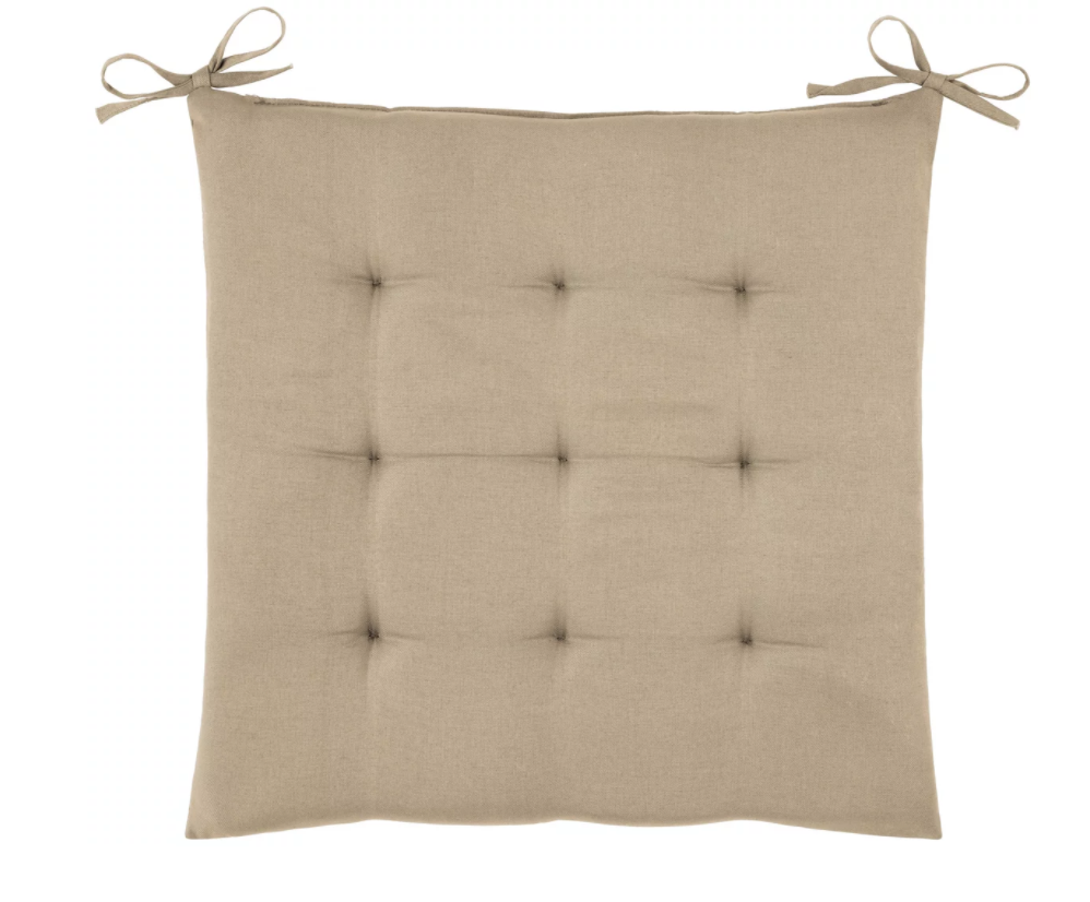 Sitzkissen aus Baumwolle, Farbe Sand, 40 x 40 cm