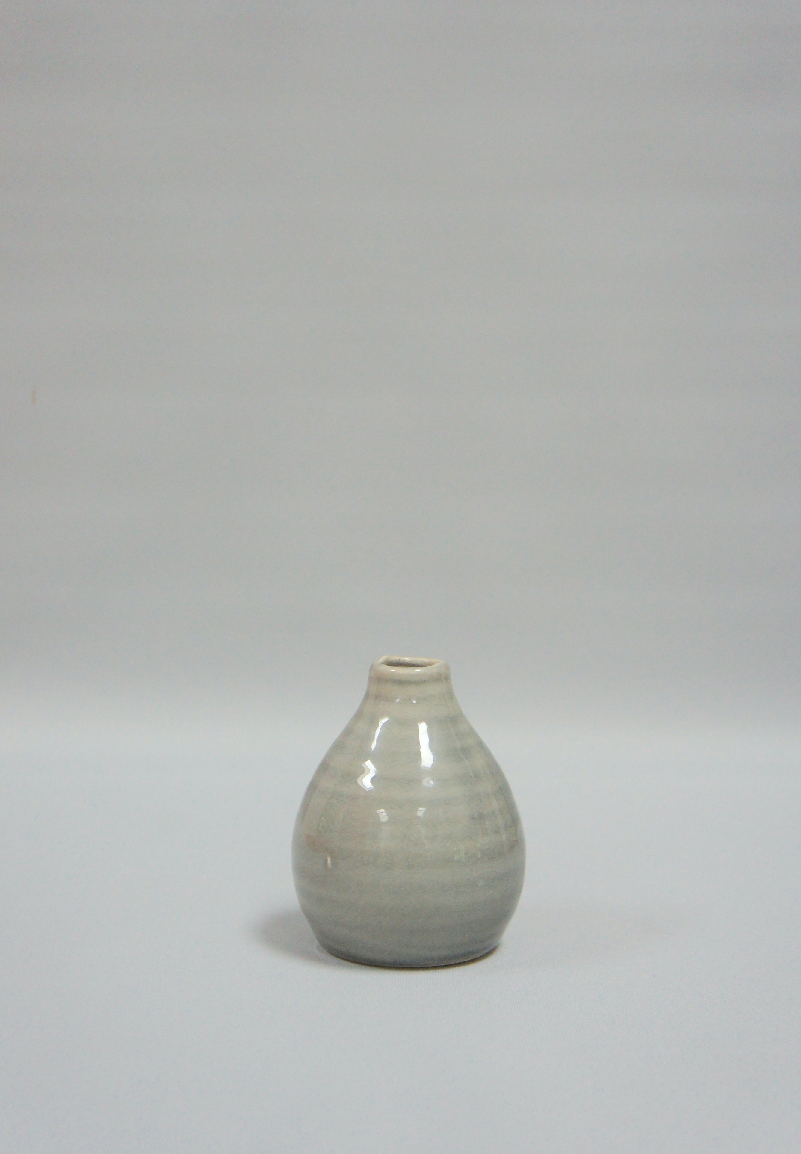 Vase aus Keramik, bauchige Form, geeignet für Einzelblüten