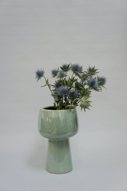 Keramikvase, Farbe Salbeigrün