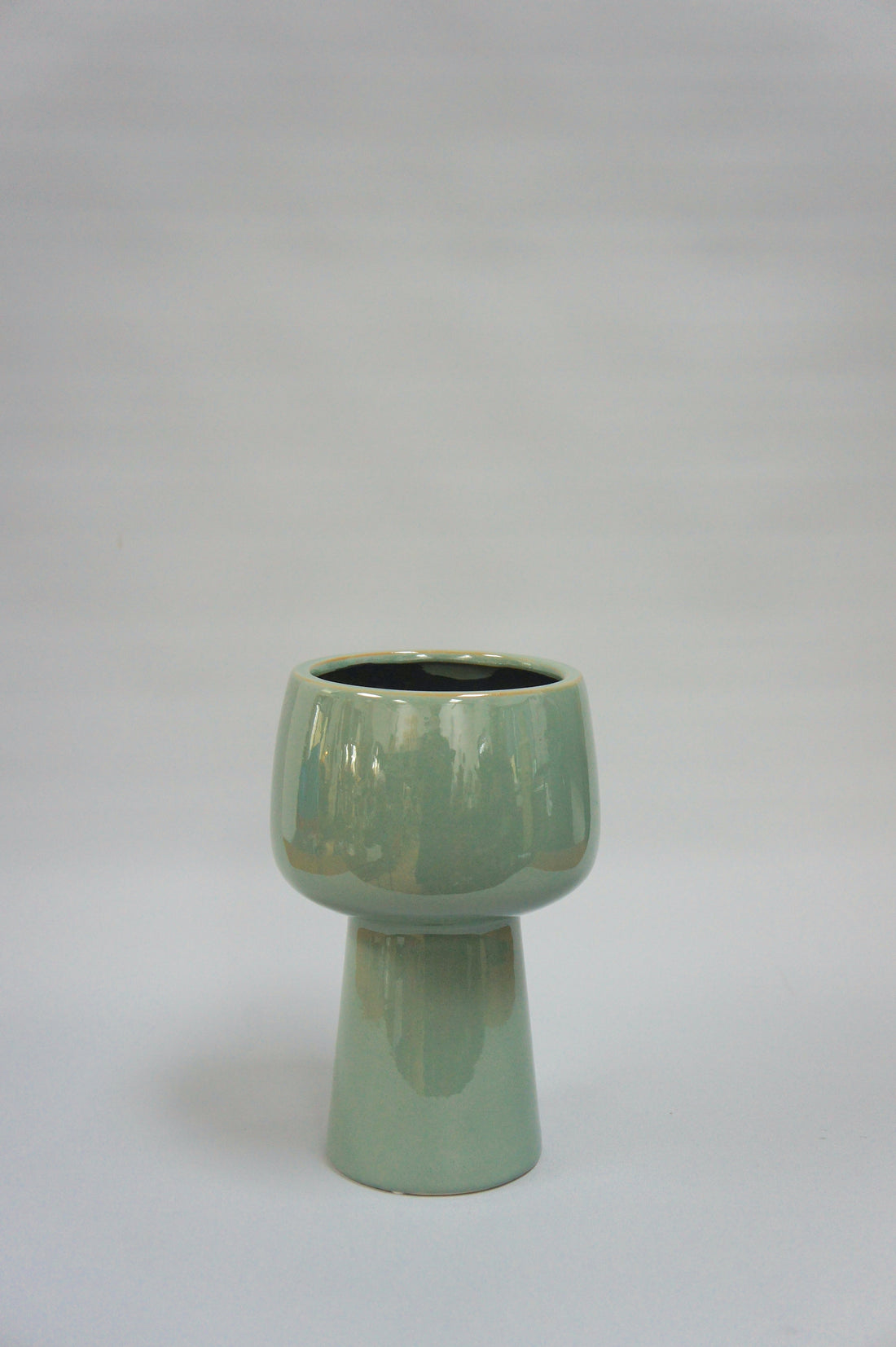 Keramikvase, Farbe Salbeigrün