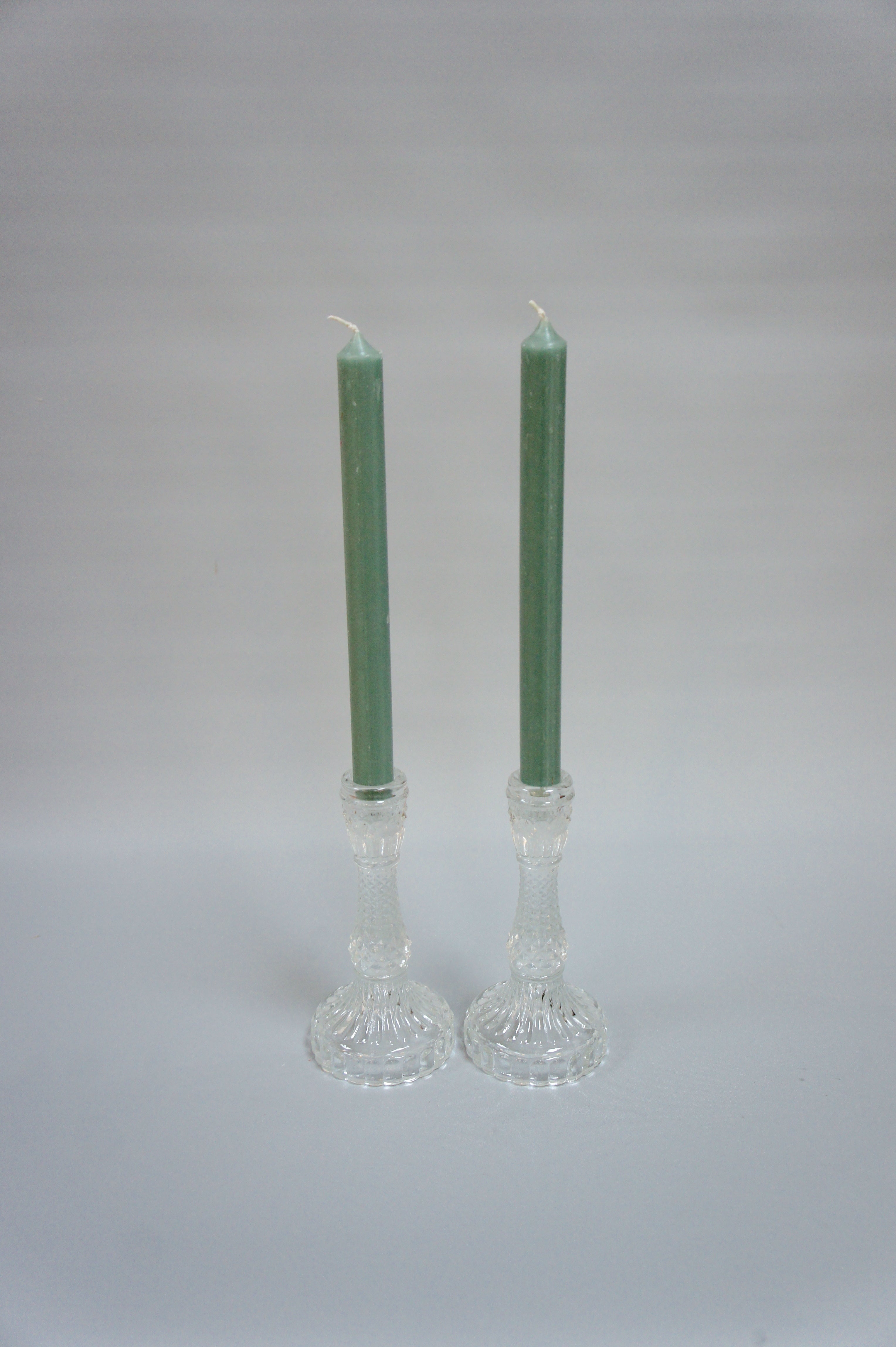 Kerzenhalter aus Glas gemustert, 2er-Set