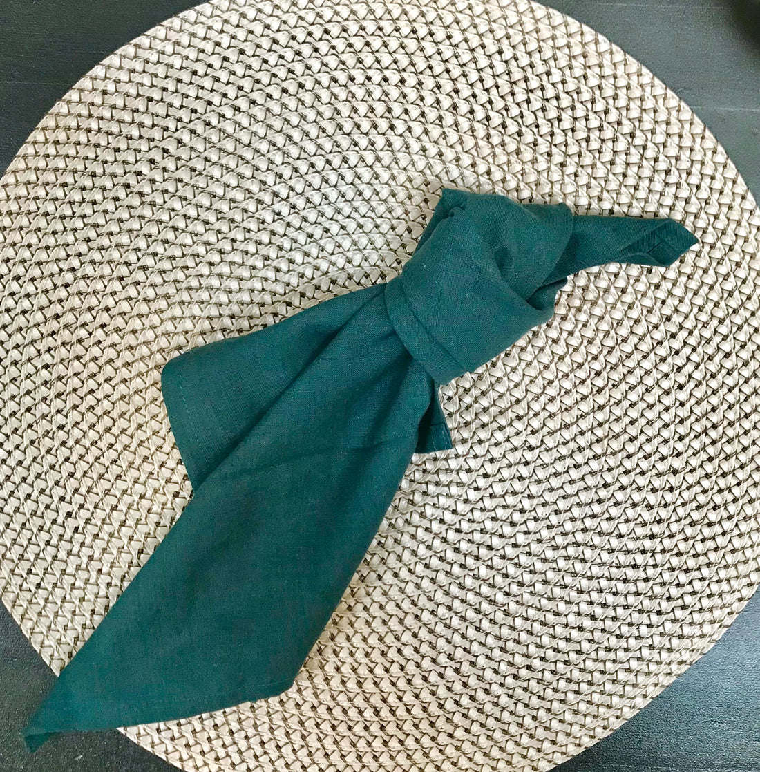 NEUE FARBE ! Serviette aus Baumwolle in Farbe DARK PETROL