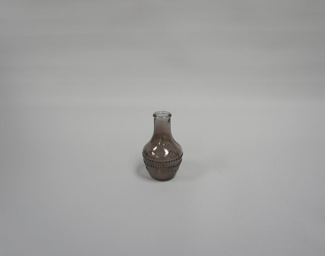 Glasfläschchen, kleine Vase, Farbe Grau